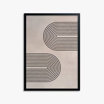 Echoed Arcs, 50x70cm Framed Poster With Black Frame