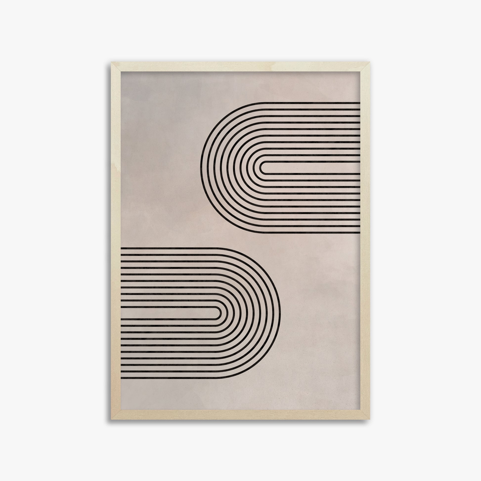 Echoed Arcs, 50x70cm Framed Poster With Lime Wood Frame