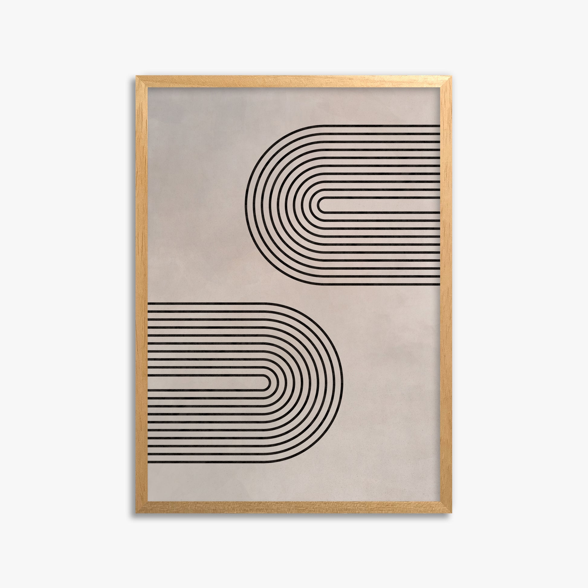 Echoed Arcs, 50x70cm Framed Poster With Oak Frame