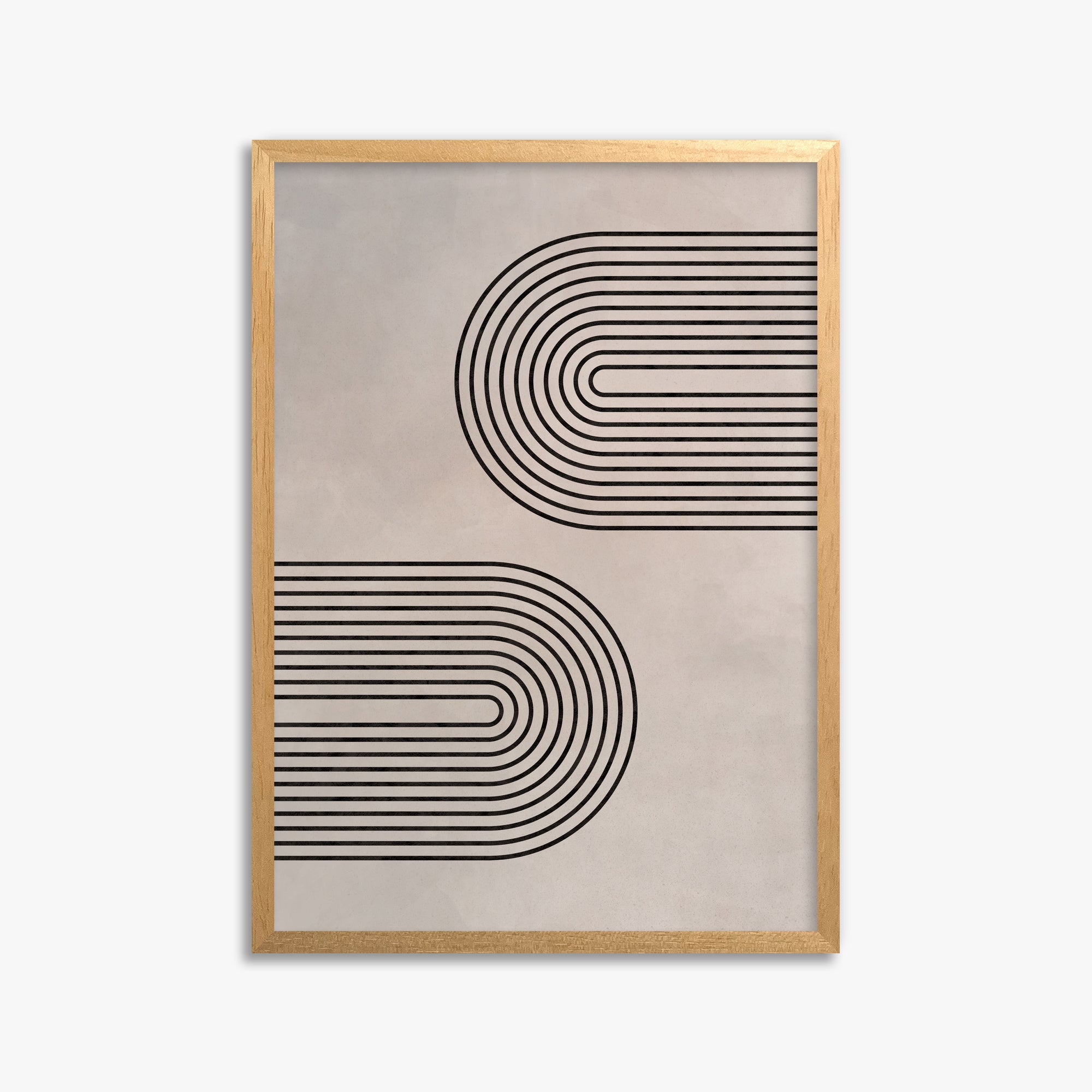Echoed Arcs, 50x70cm Framed Poster With Oak Frame