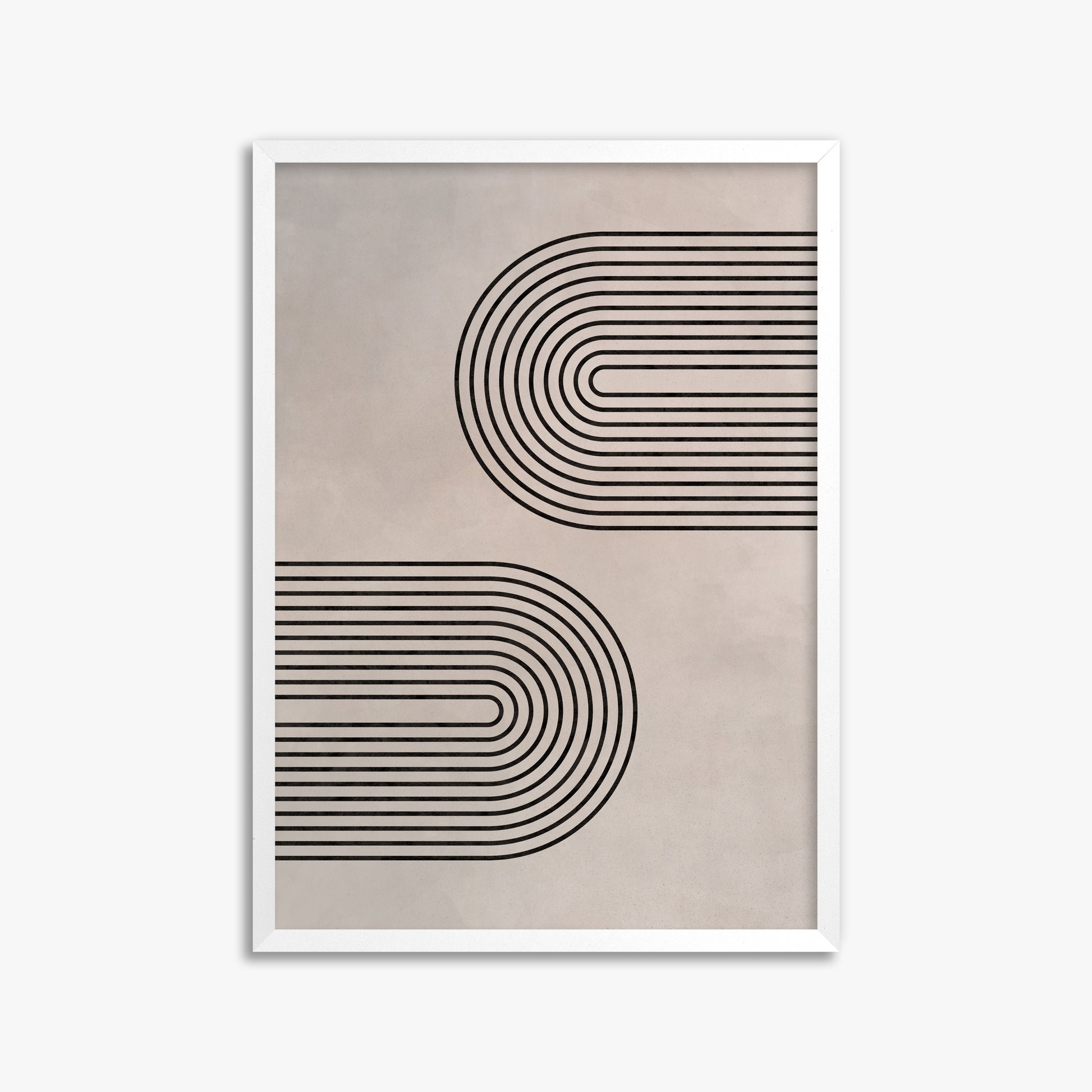 Echoed Arcs, 50x70cm Framed Poster With White Frame