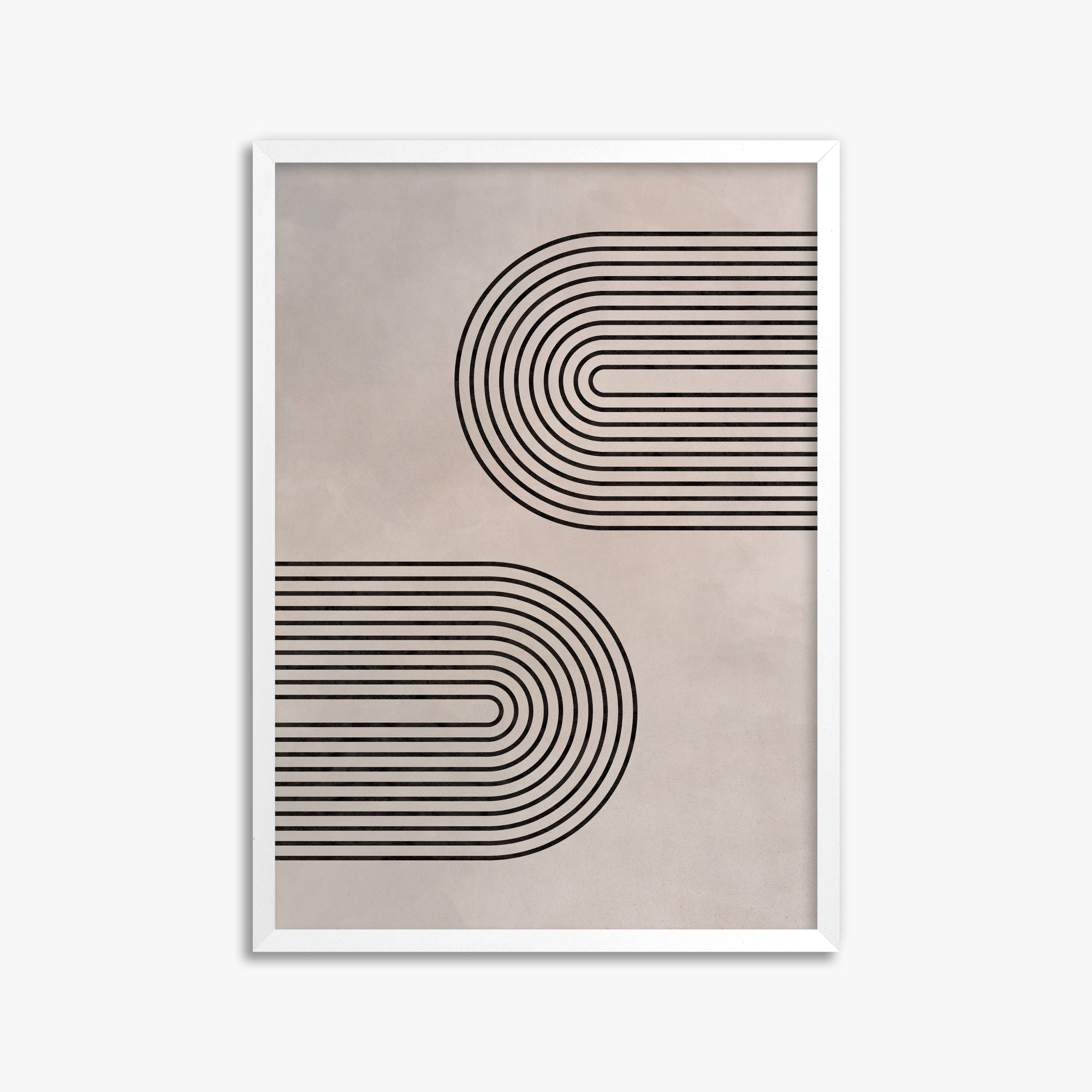 Echoed Arcs, 50x70cm Framed Poster With White Frame