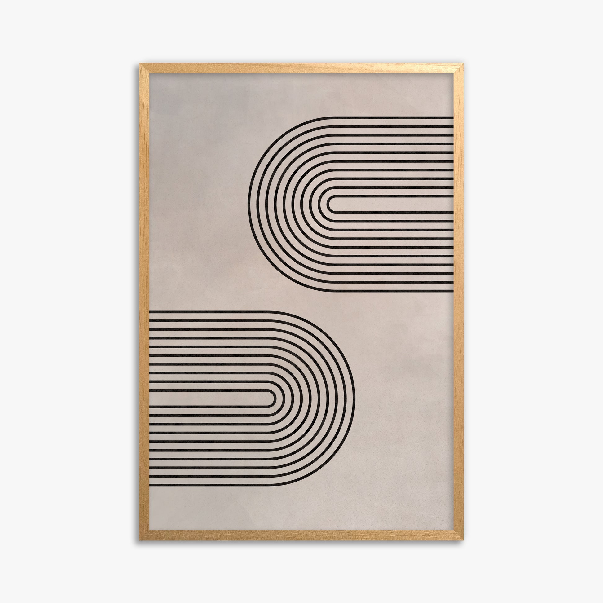 Echoed Arcs, 61x91cm Framed Poster With Oak Frame