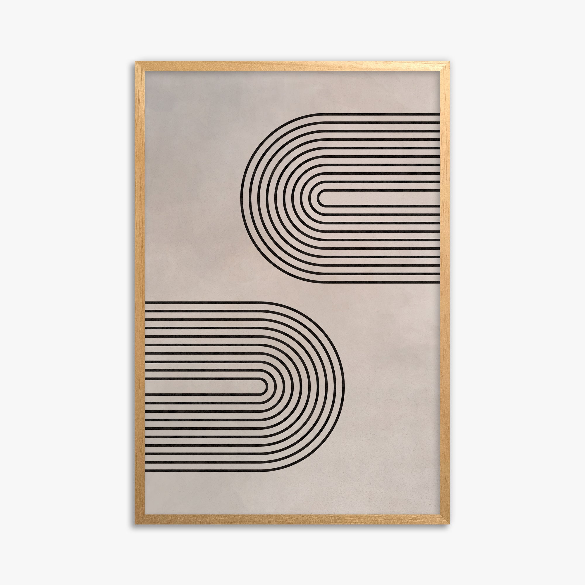 Echoed Arcs, 61x91cm Framed Poster With Oak Frame