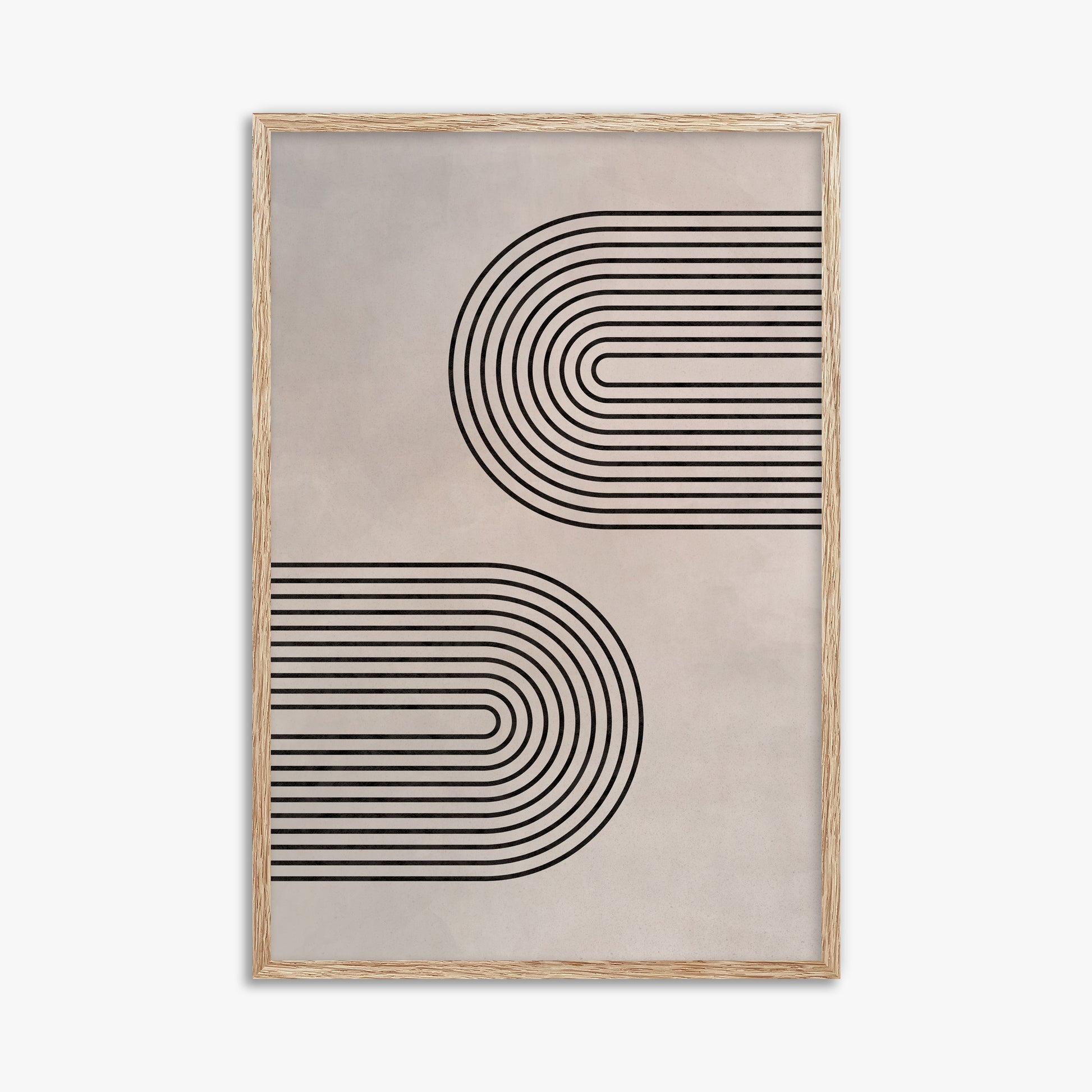 Echoed Arcs, 61x91cm Framed Poster With Raw Oak Frame