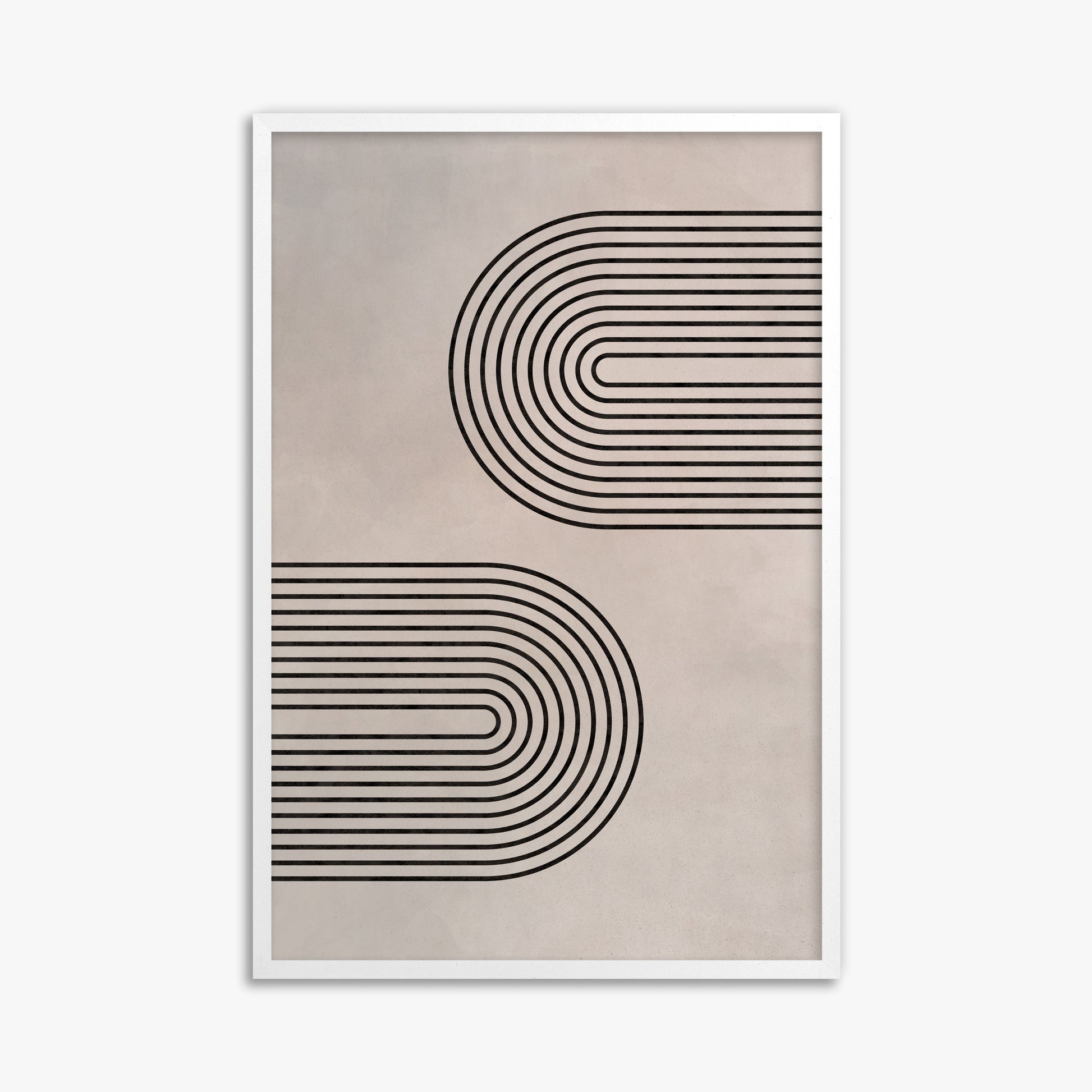 Echoed Arcs, 61x91cm Framed Poster With White Frame