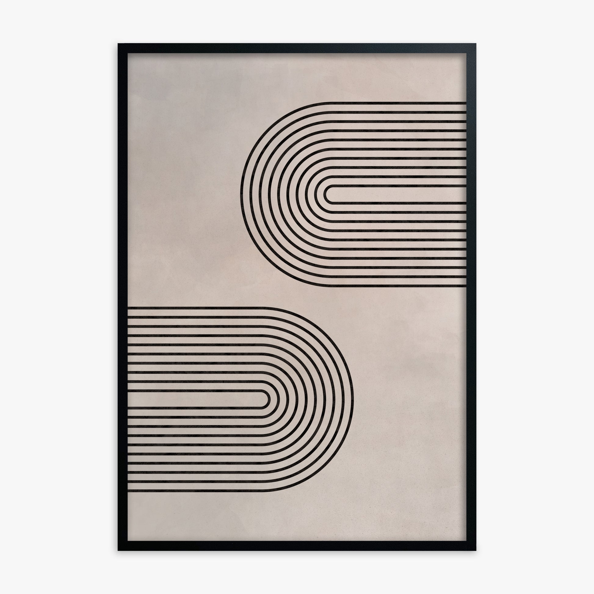 Echoed Arcs, Black Framed Poster With Black Frame