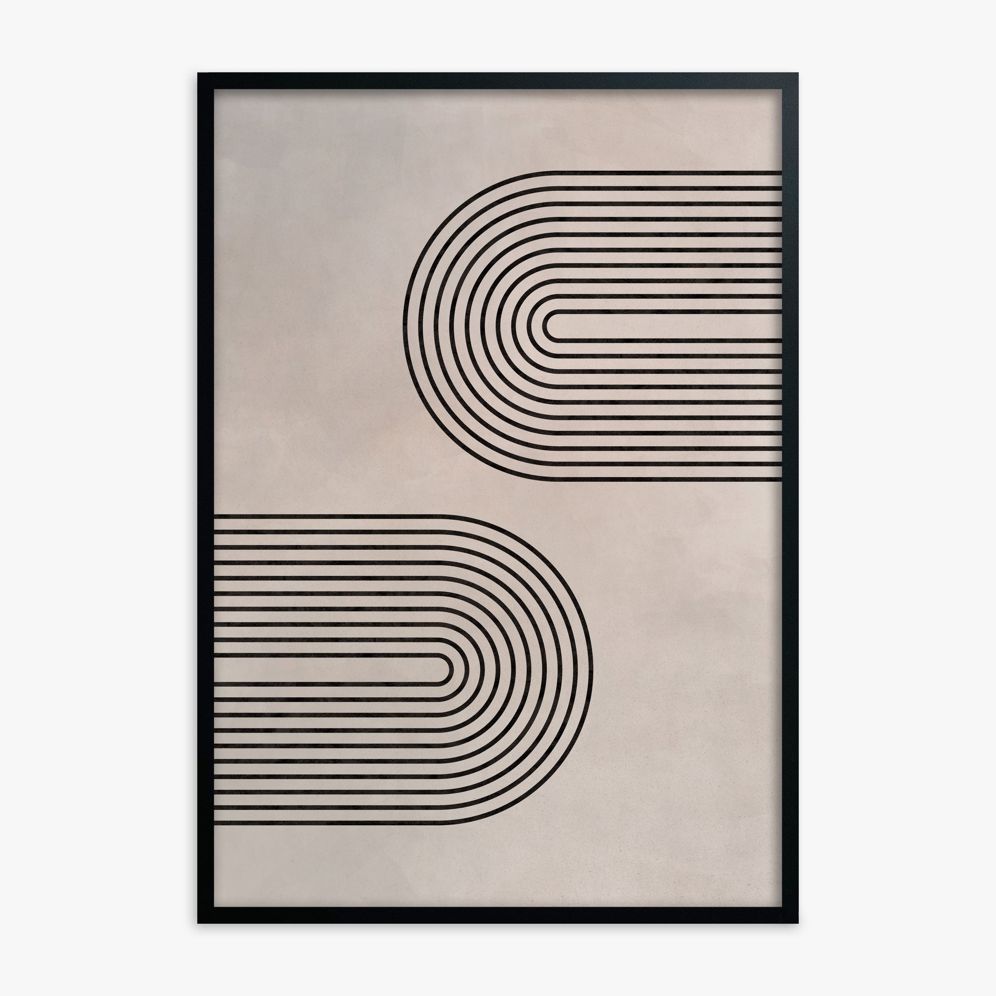 Echoed Arcs, Black Framed Poster With Black Frame