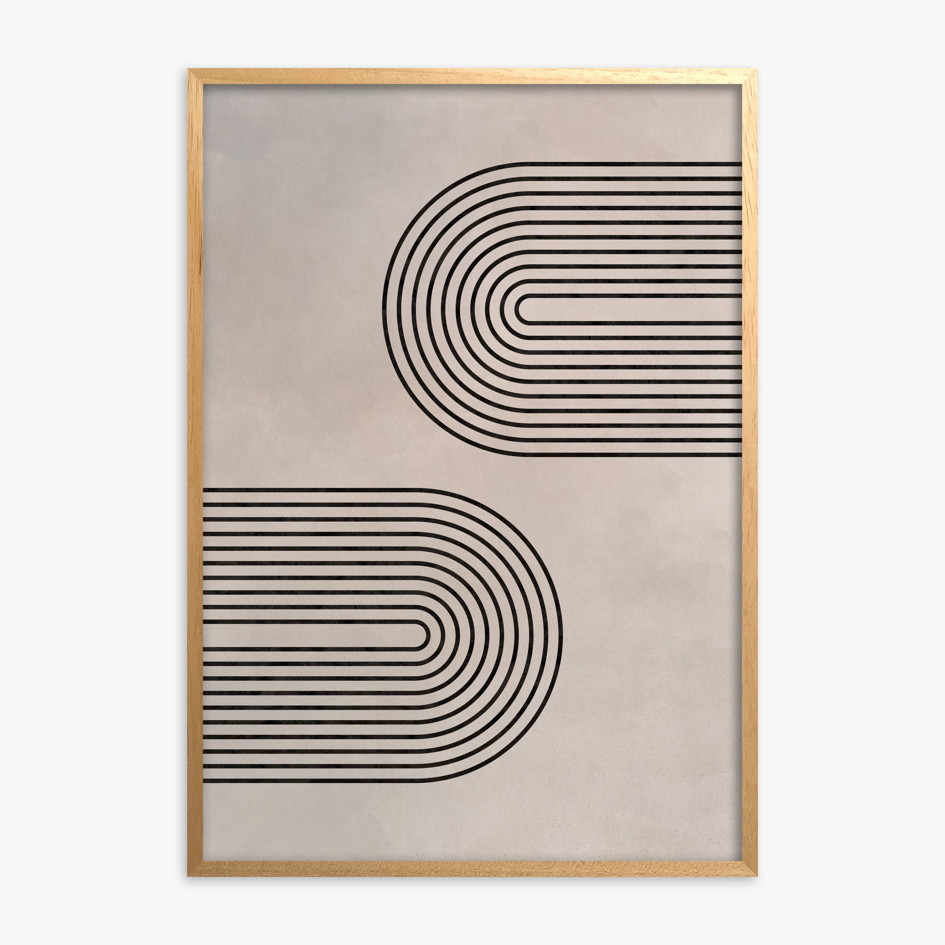 Echoed Arcs, Oak Framed Poster With Oak Frame