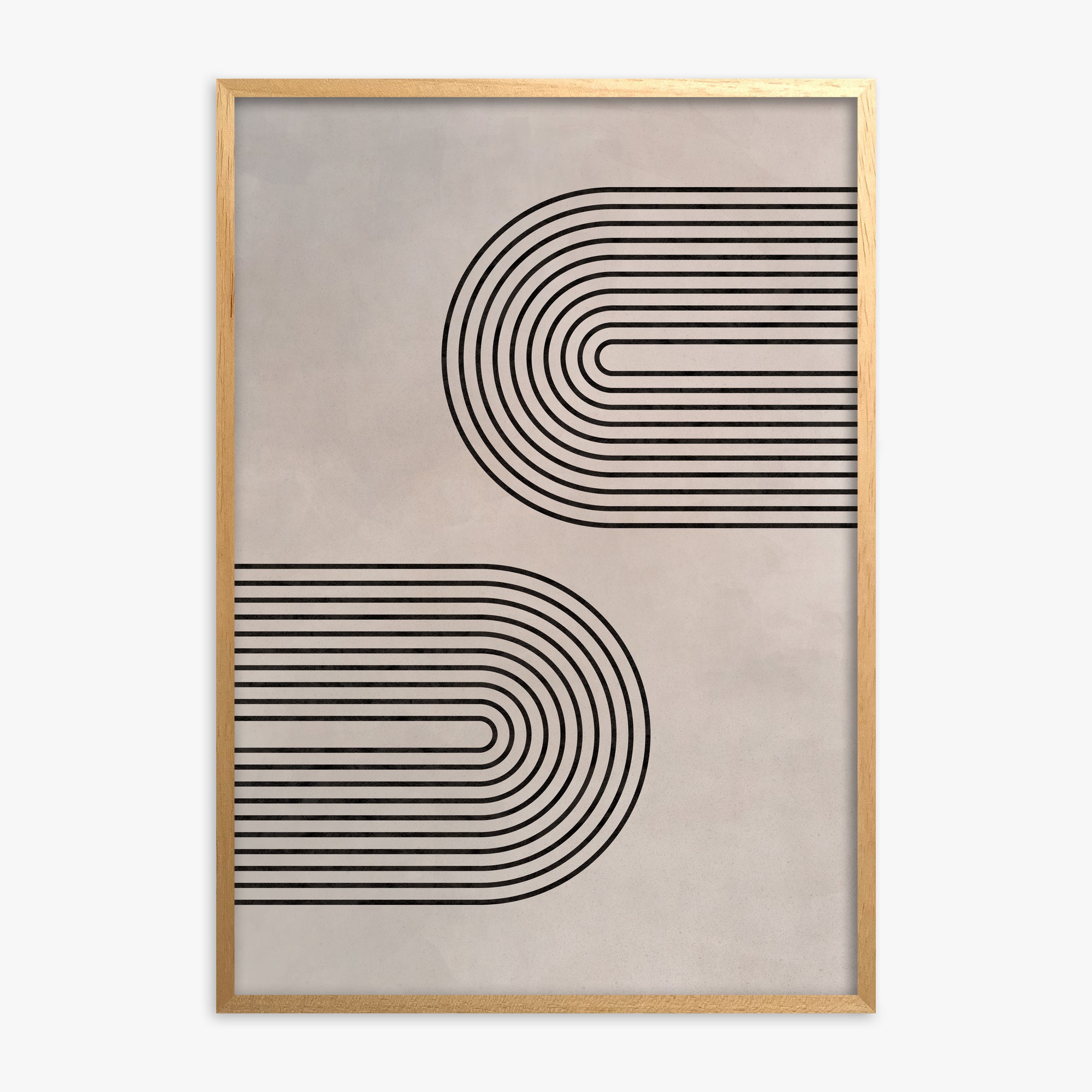 Echoed Arcs, Oak Framed Poster With Oak Frame