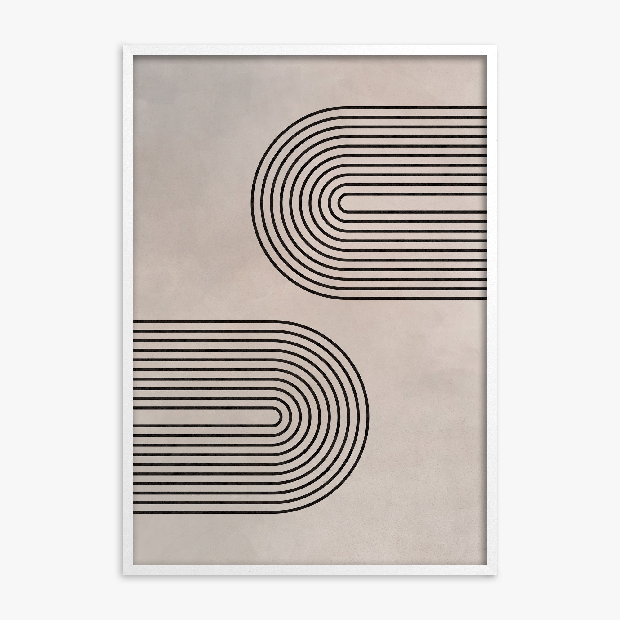 Echoed Arcs, White Framed Poster With White Frame