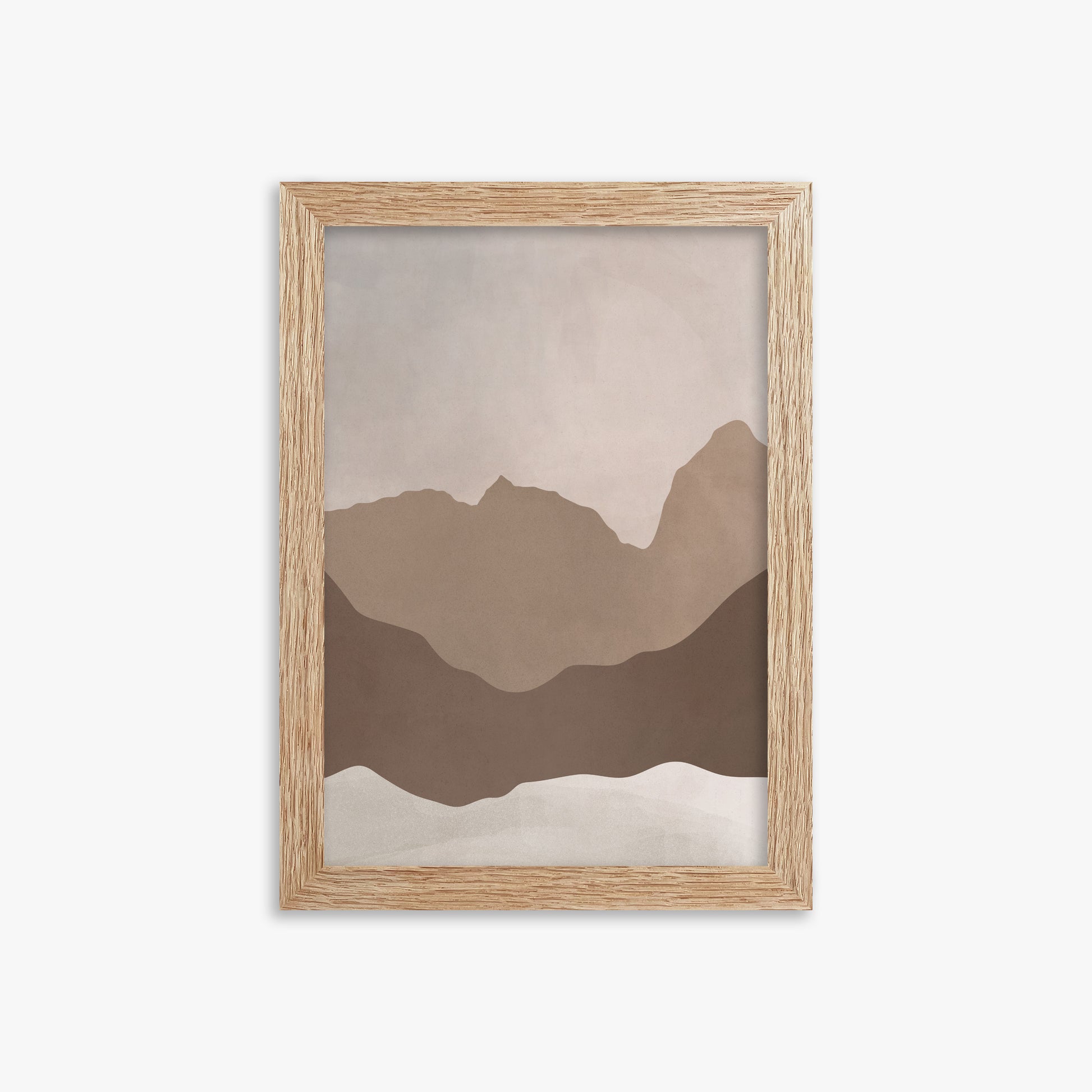 Serene Peaks, 21x30cm Framed Poster With Raw Oak Frame