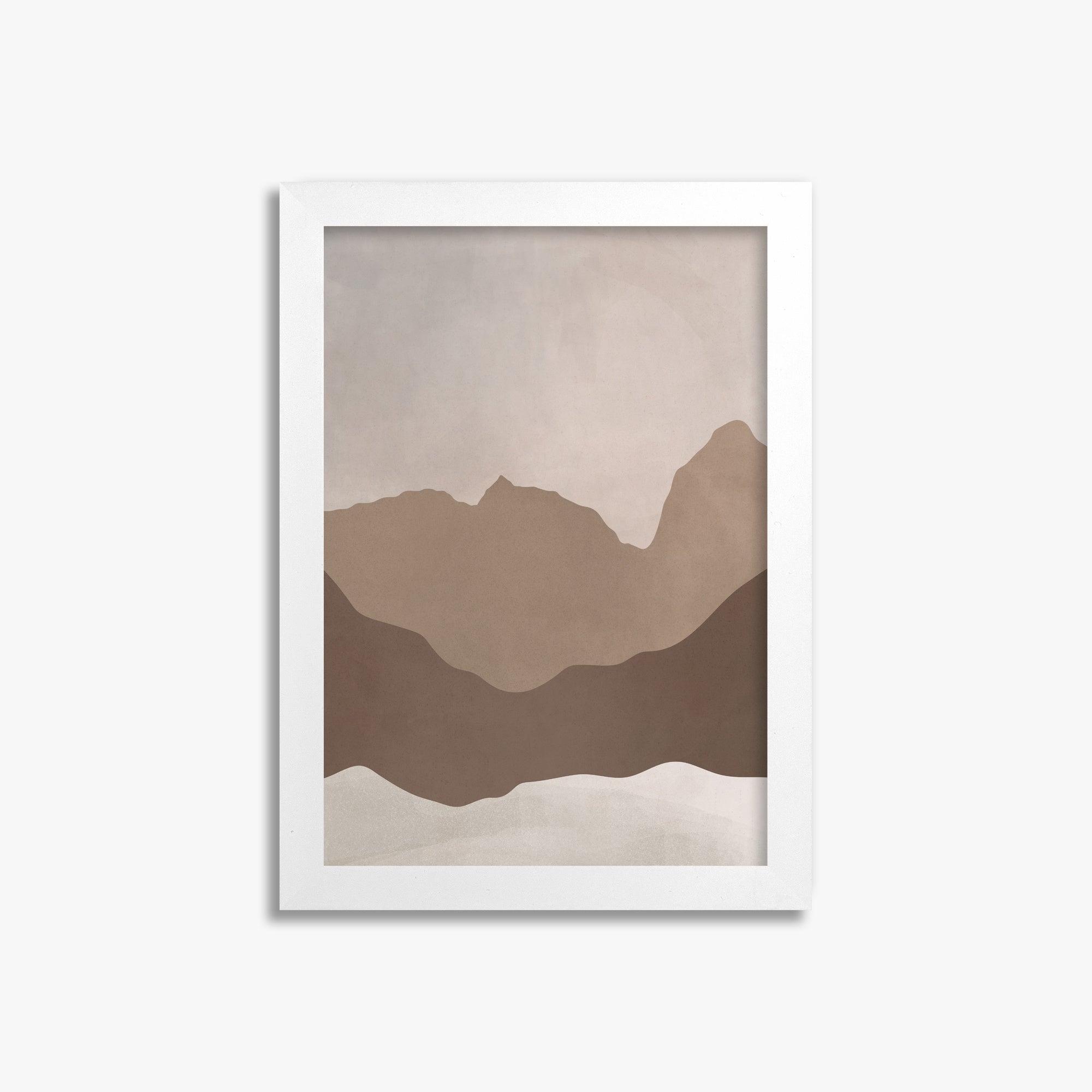 Serene Peaks, 21x30cm Framed Poster With White Frame