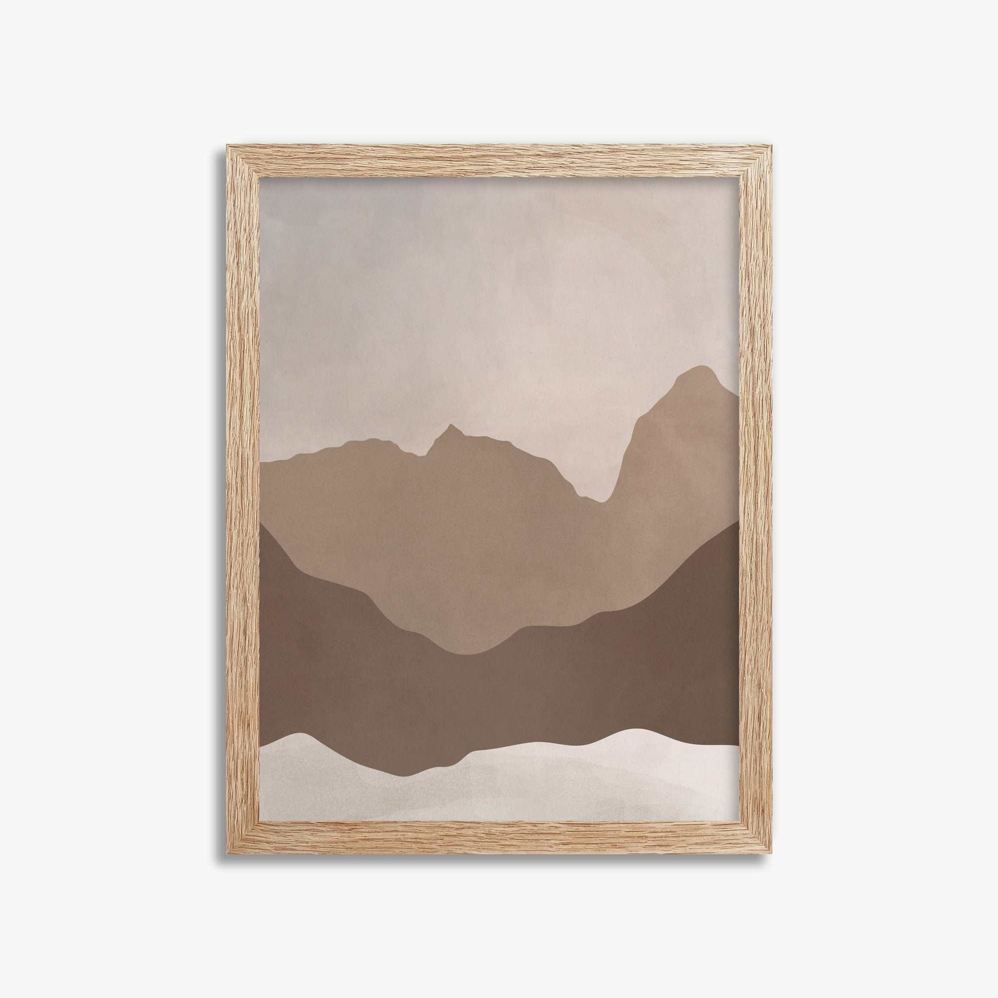 Serene Peaks, 30x40cm Framed Poster With Raw Oak Frame