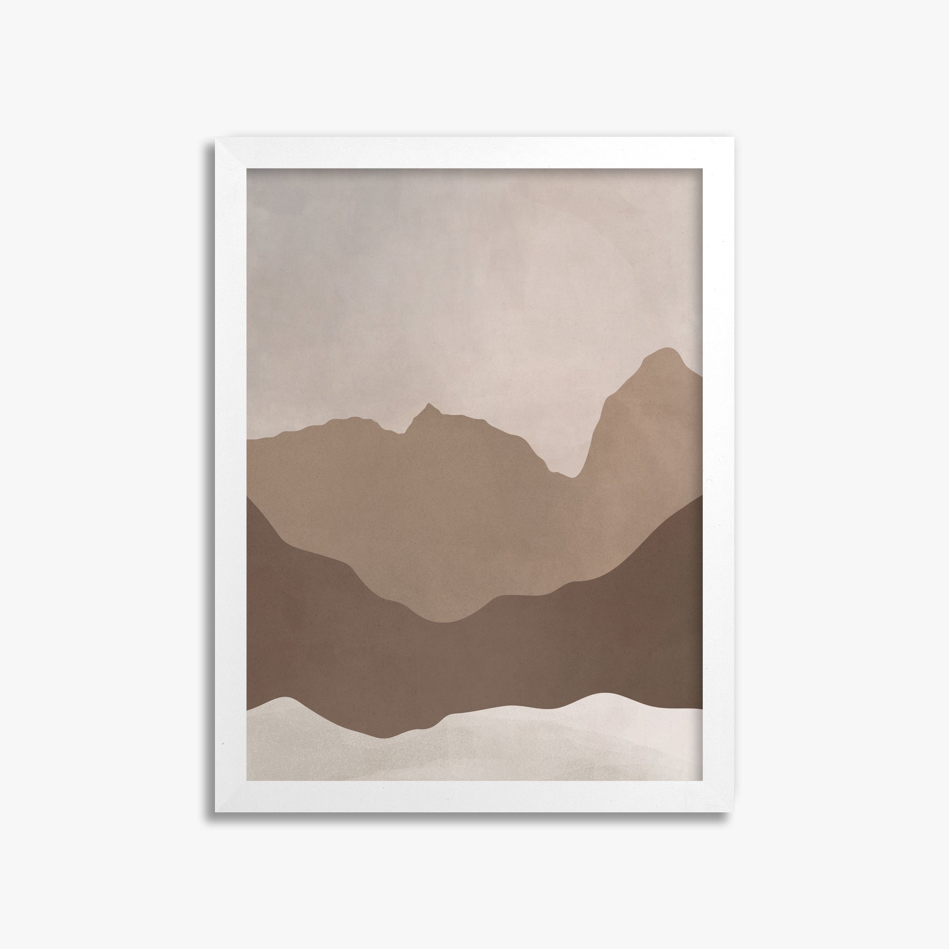 Serene Peaks, 30x40cm Framed Poster With White Frame