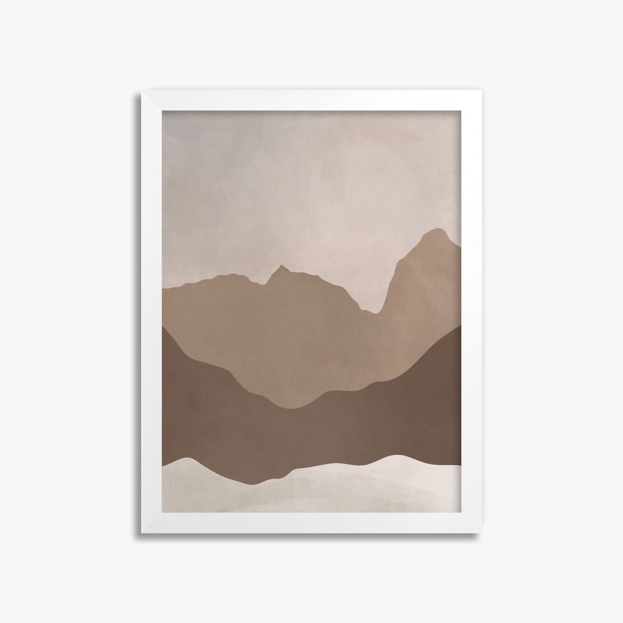 Serene Peaks, 30x40cm Framed Poster With White Frame