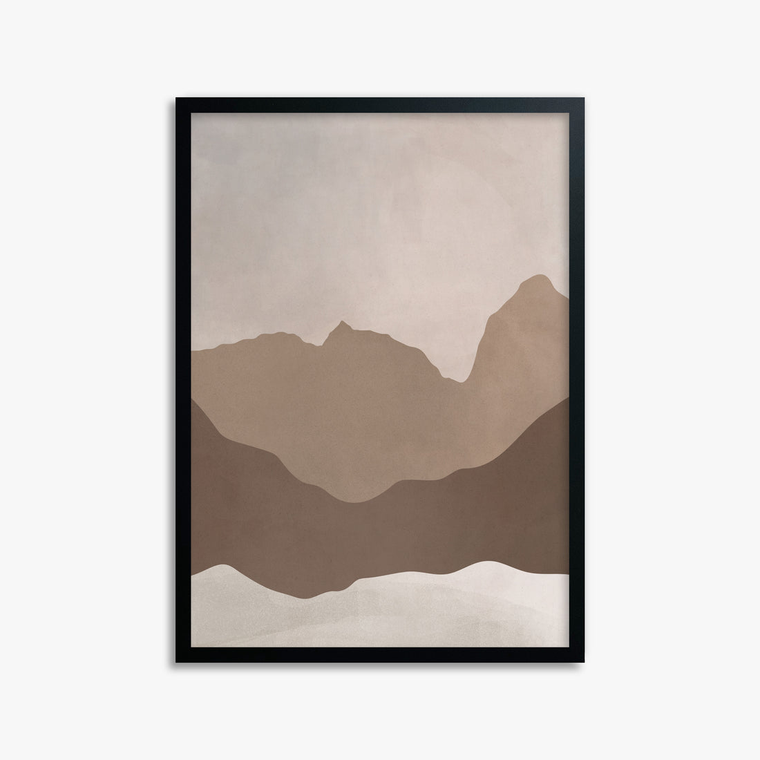 Serene Peaks, 50x70cm Framed Poster With Black Frame