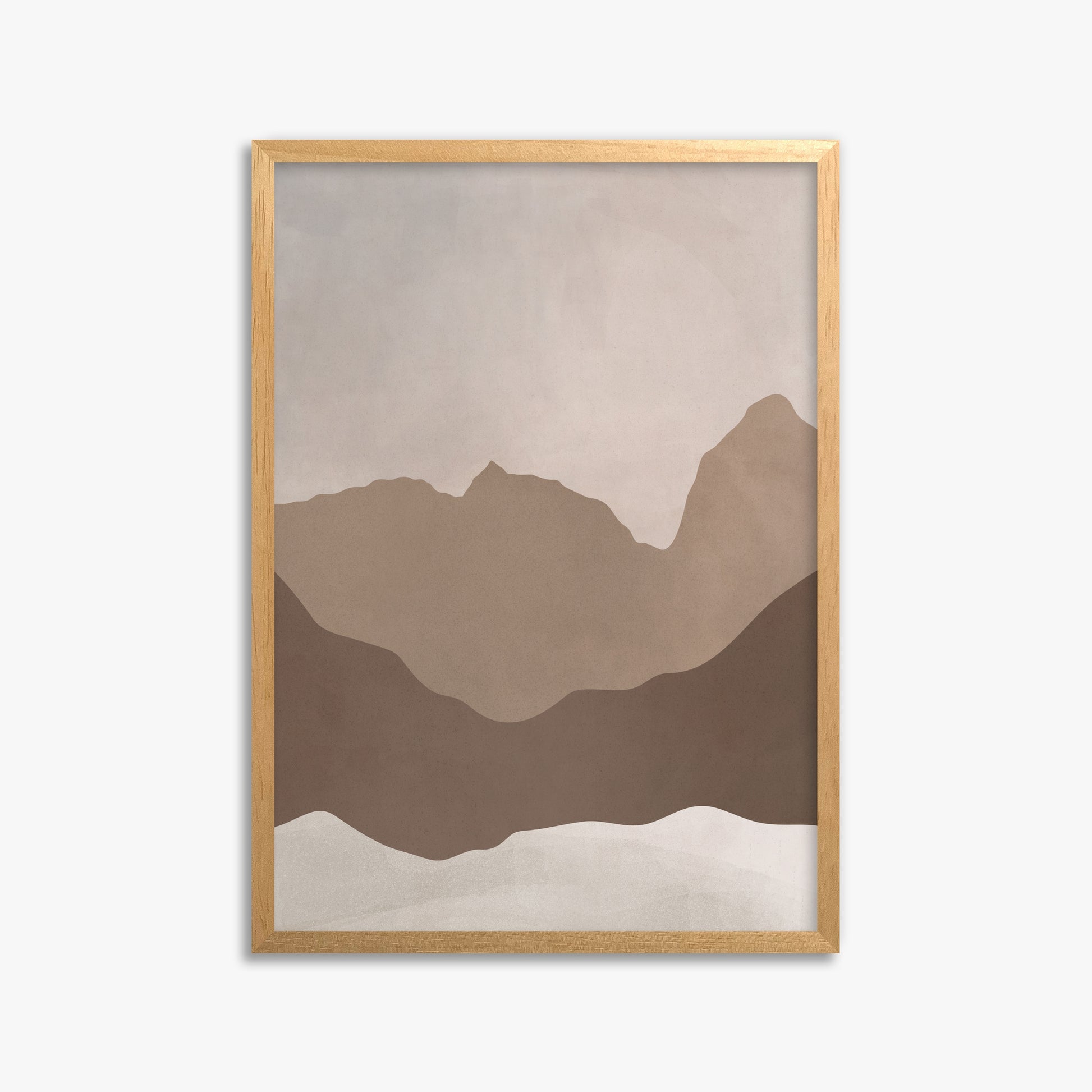 Serene Peaks, 50x70cm Framed Poster With Oak Frame