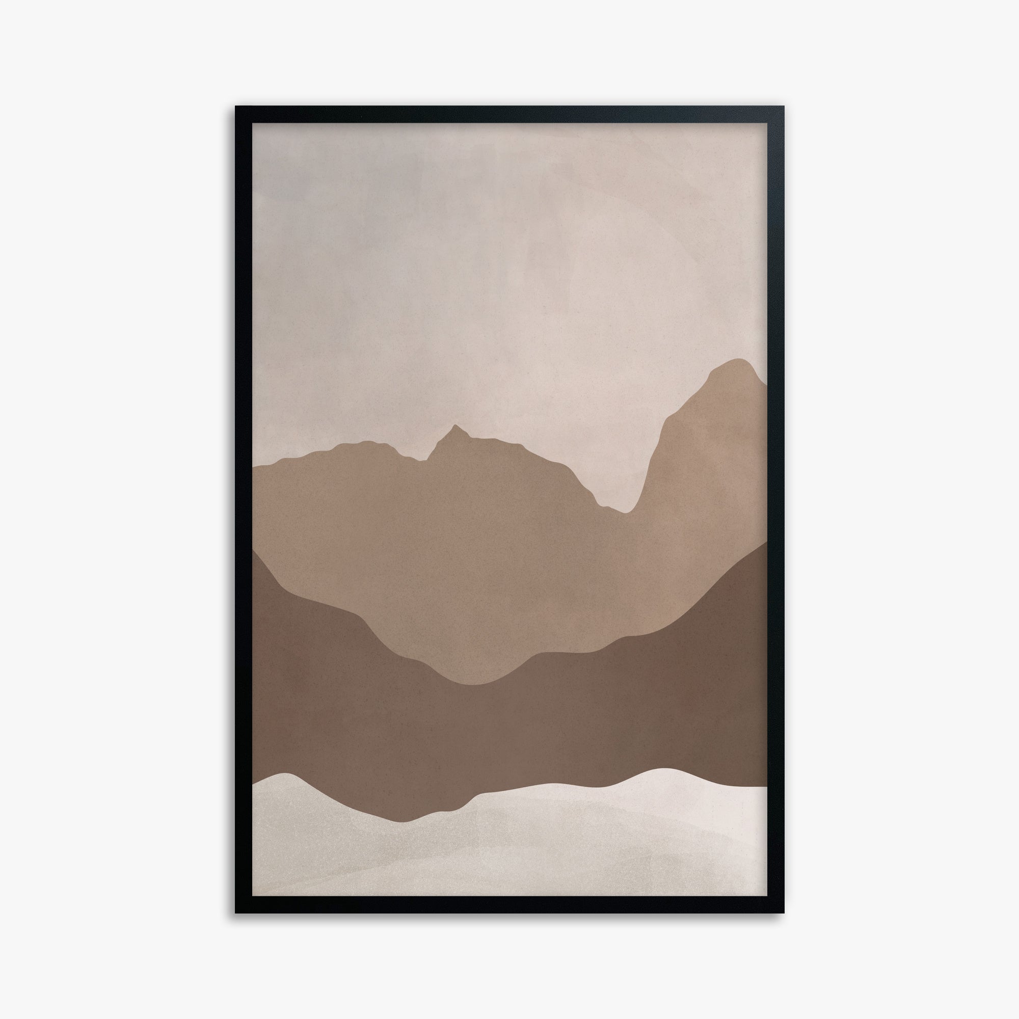 Serene Peaks, 61x91cm Framed Poster With Black Frame