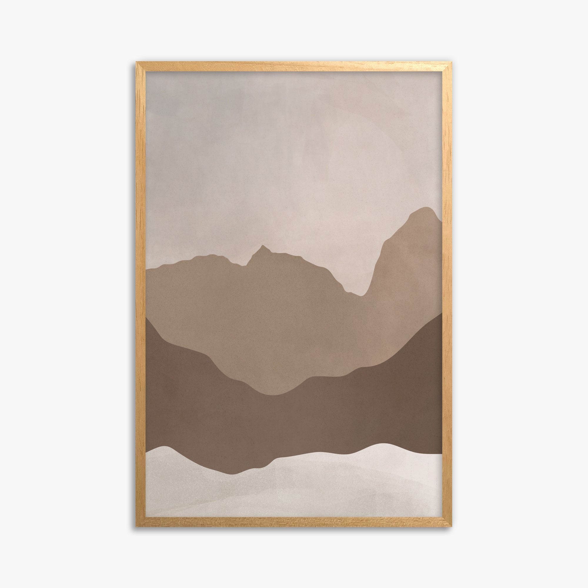 Serene Peaks, 61x91cm Framed Poster With Oak Frame