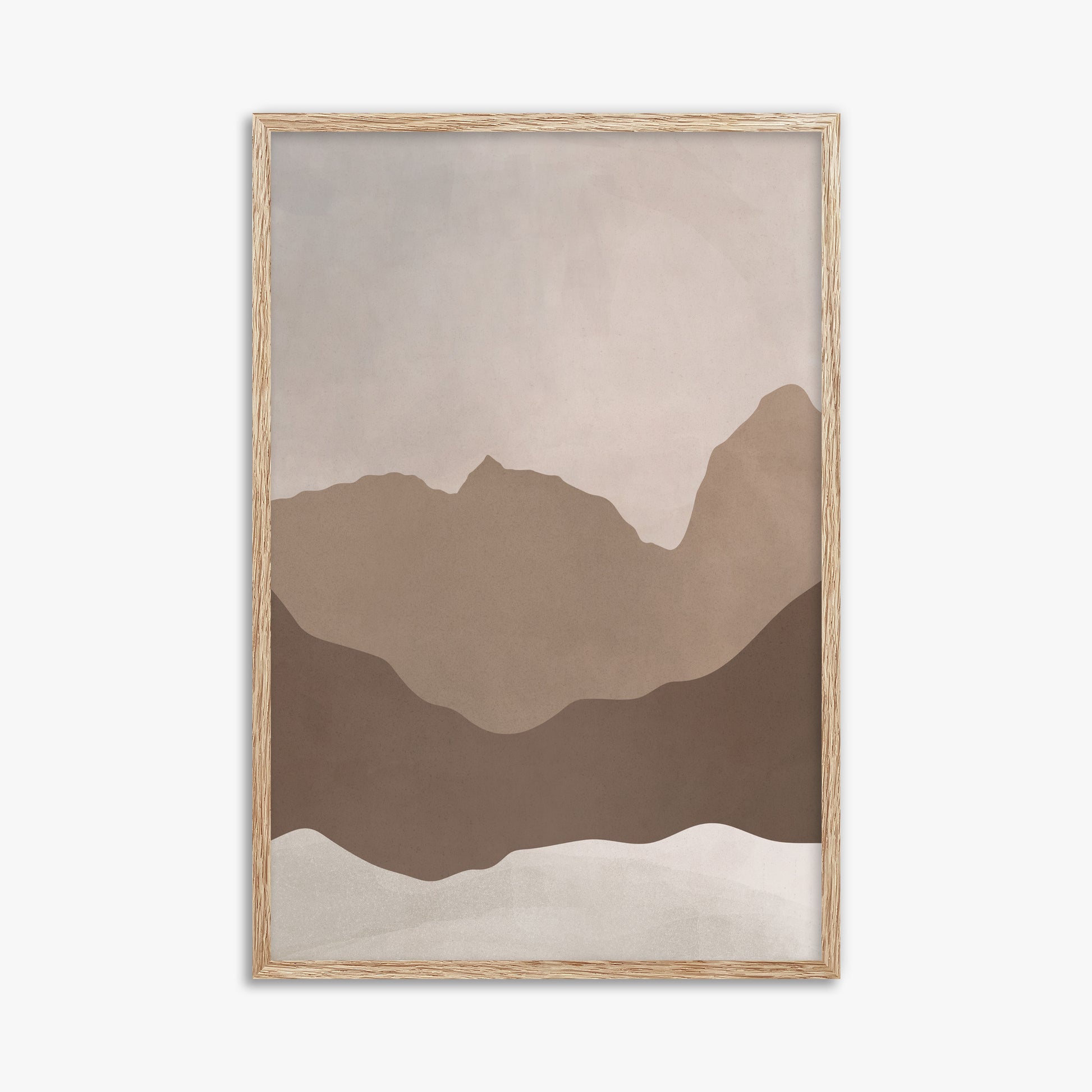 Serene Peaks, 61x91cm Framed Poster With Raw Oak Frame