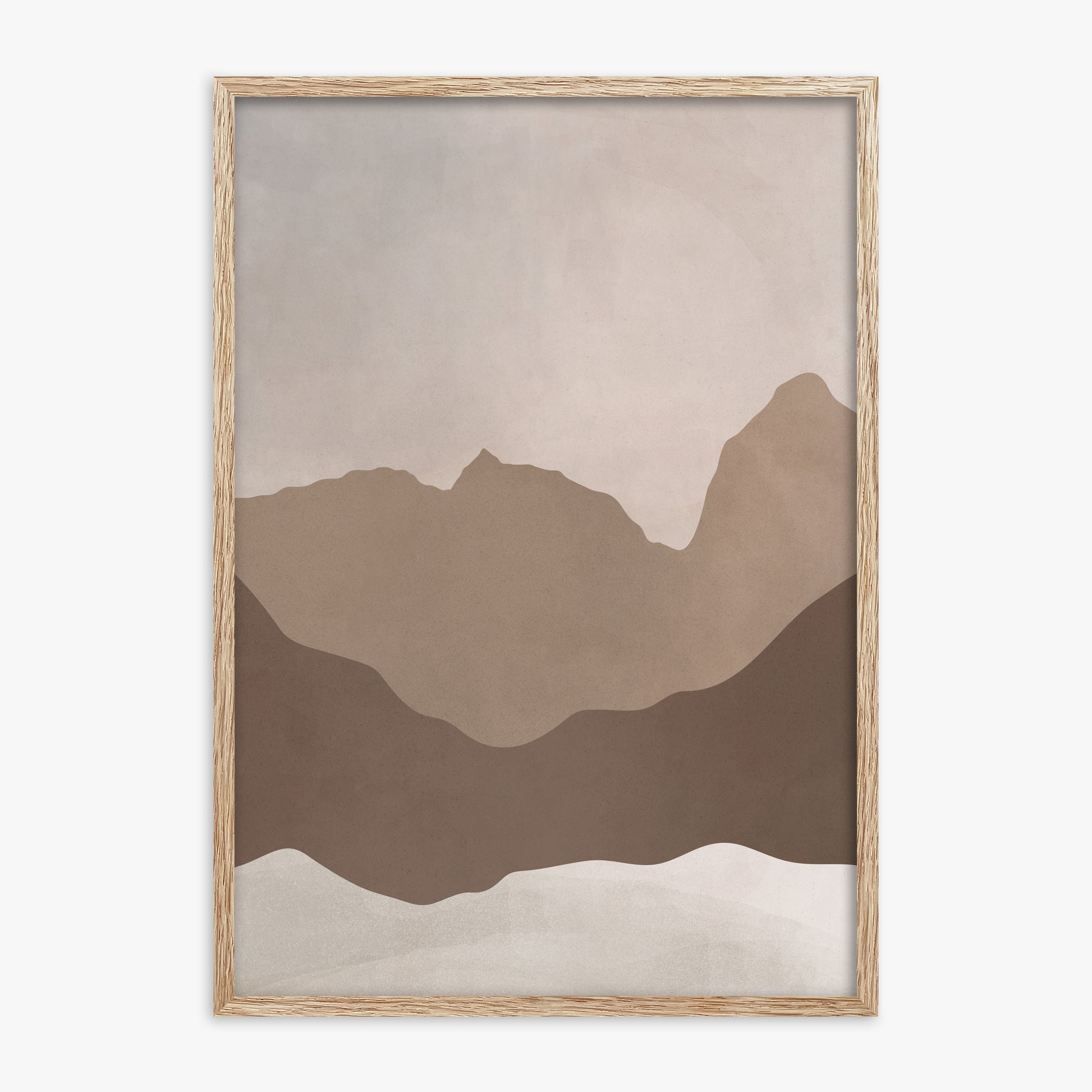 Serene Peaks, 70x100cm Framed Poster With Raw Oak Frame