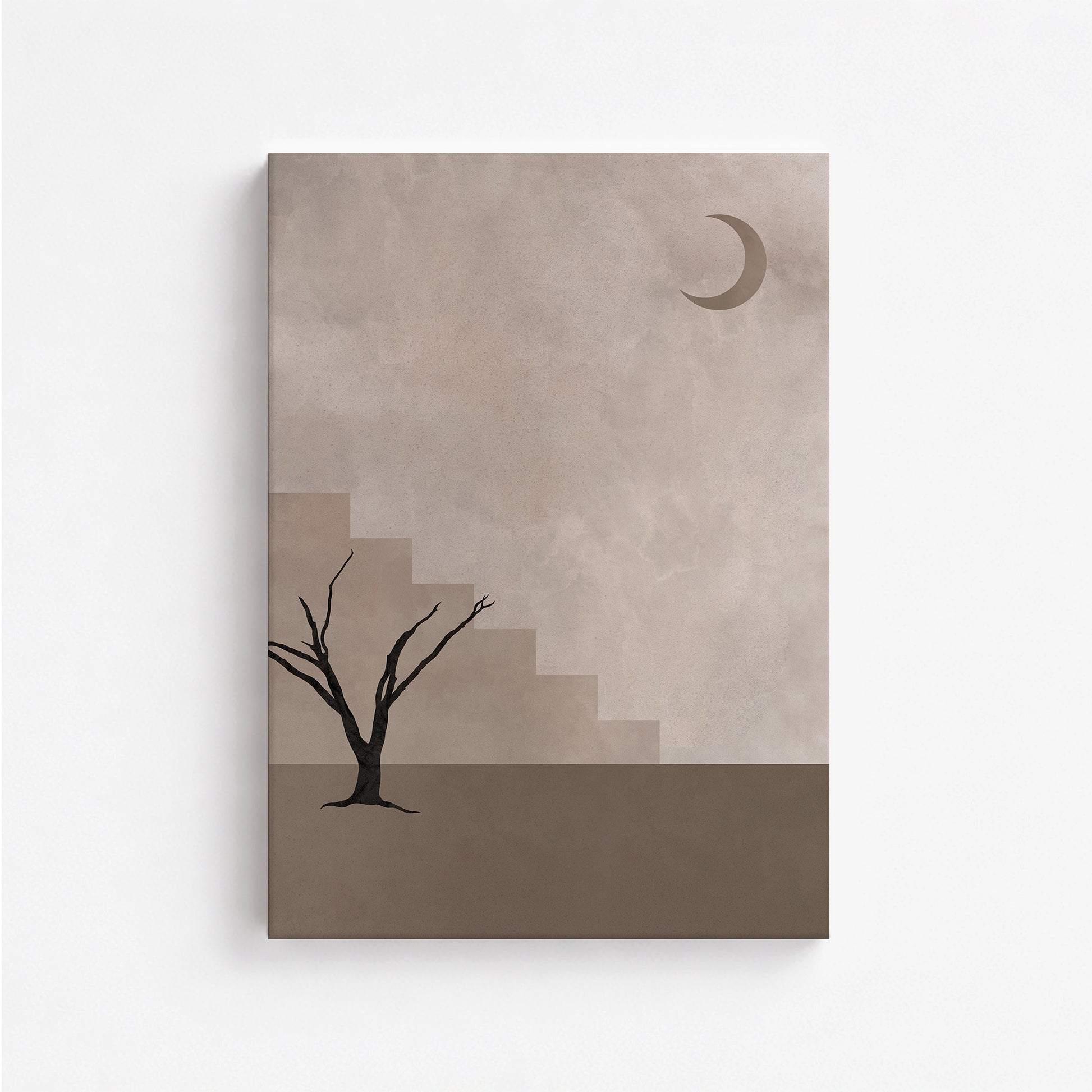 Stair To The Moon, 50x70cm Satin Canvas Poster