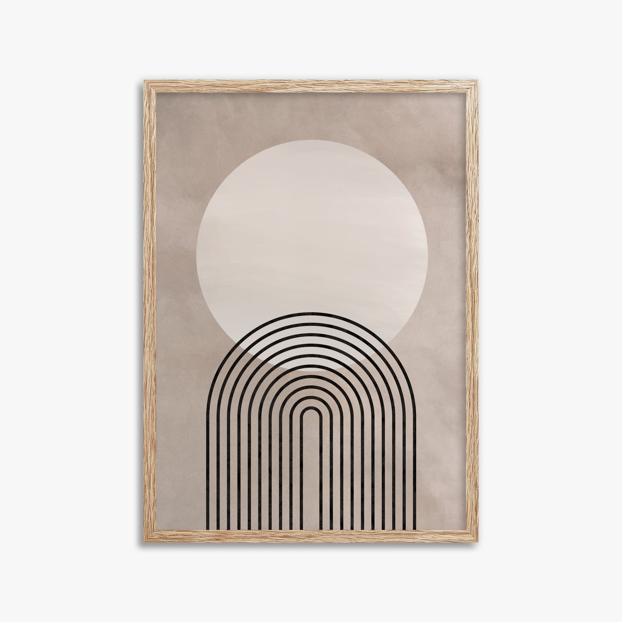 Lunar Pathways, 50x70cm Framed Poster With Raw Oak Frame