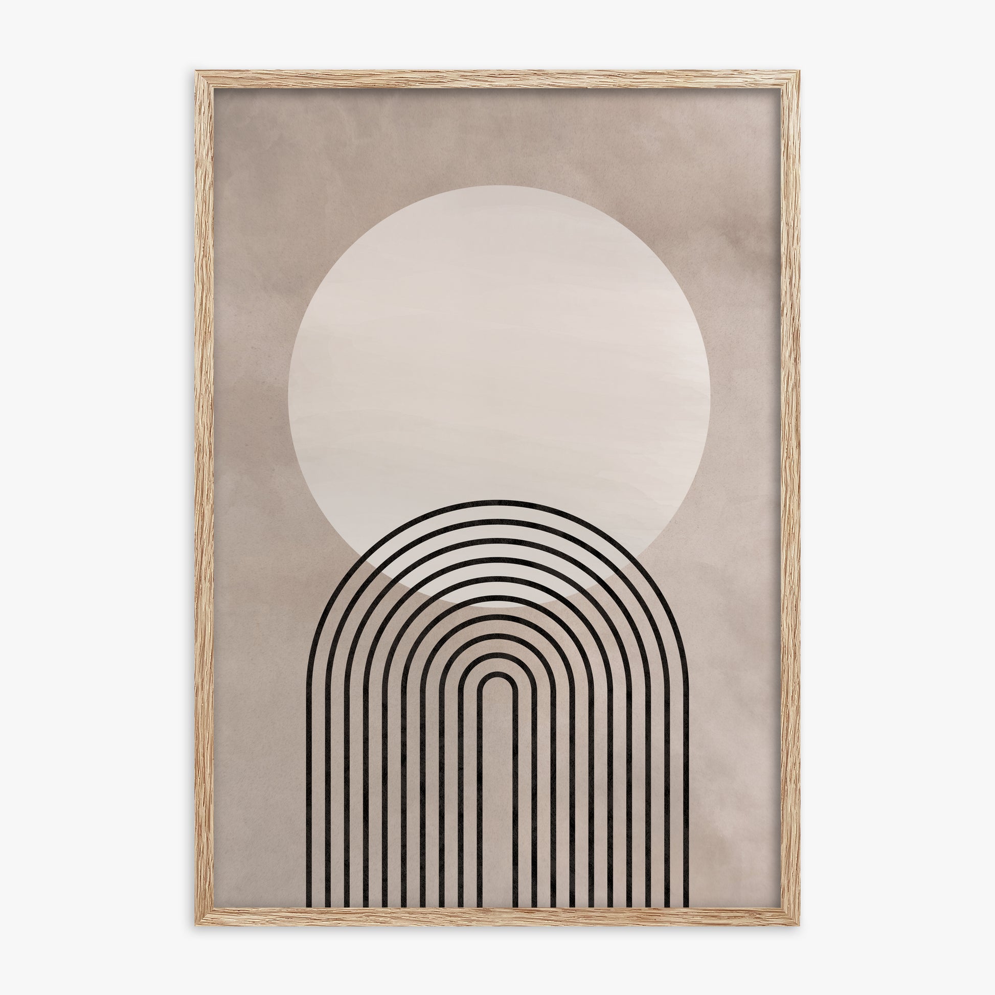 Lunar Pathways, 70x100cm Framed Poster With Raw Oak Frame