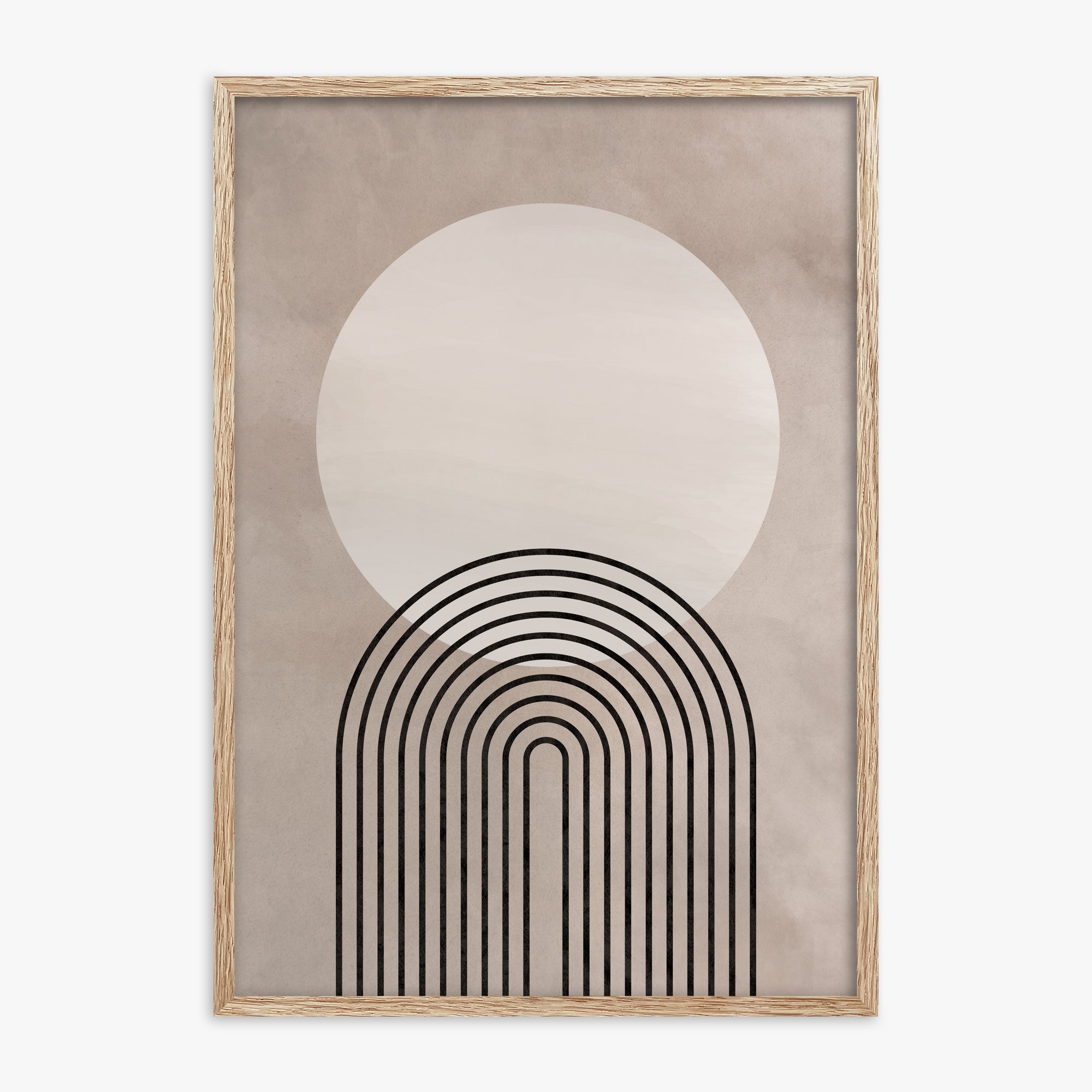 Lunar Pathways, 70x100cm Framed Poster With Raw Oak Frame