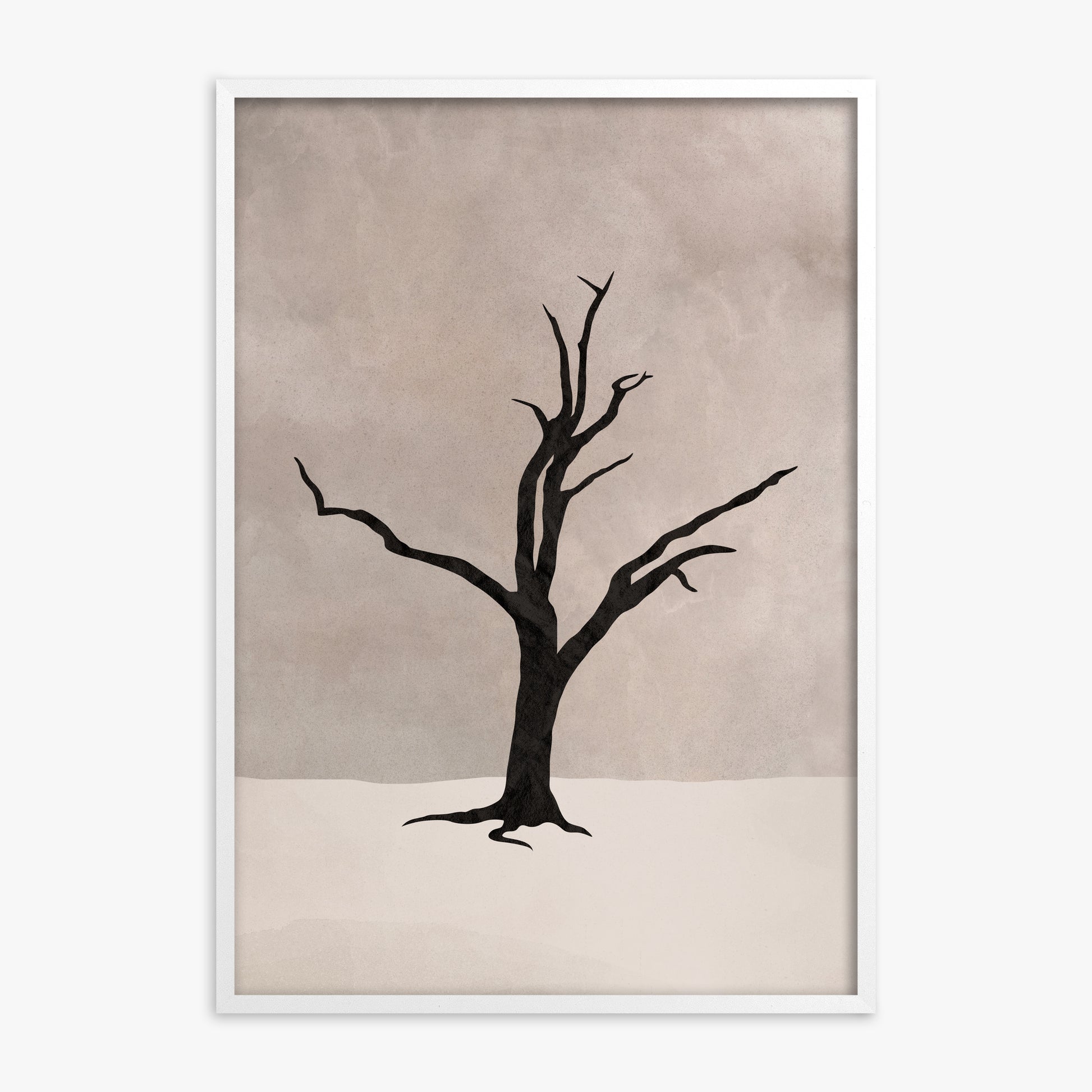 Solitary Sentinel, White Framed Poster With White Frame