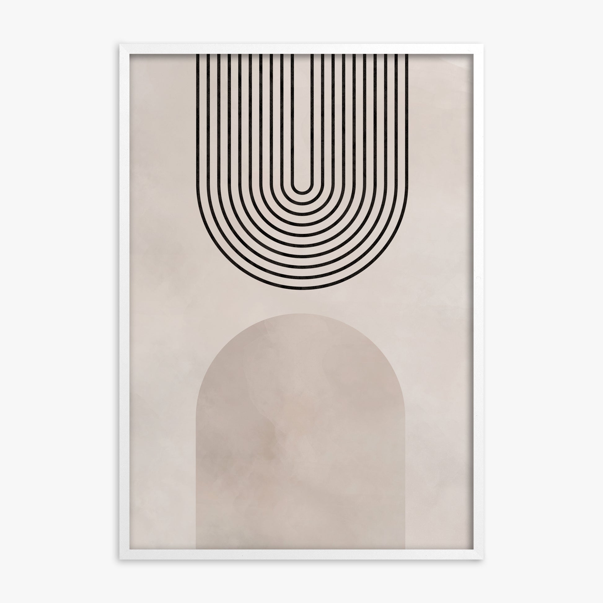 Inverted Arch Harmony, White Framed Poster With White Frame