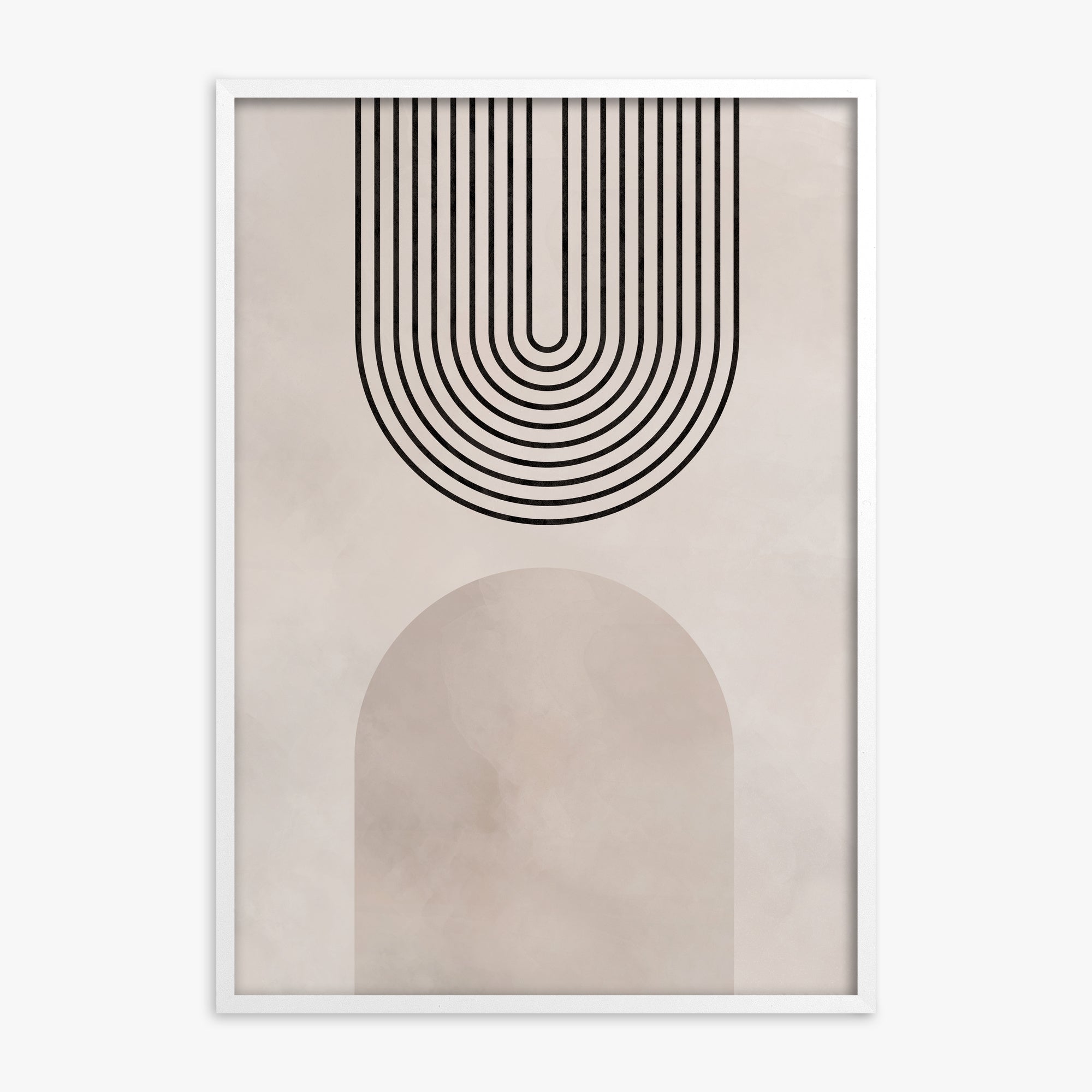 Inverted Arch Harmony, White Framed Poster With White Frame