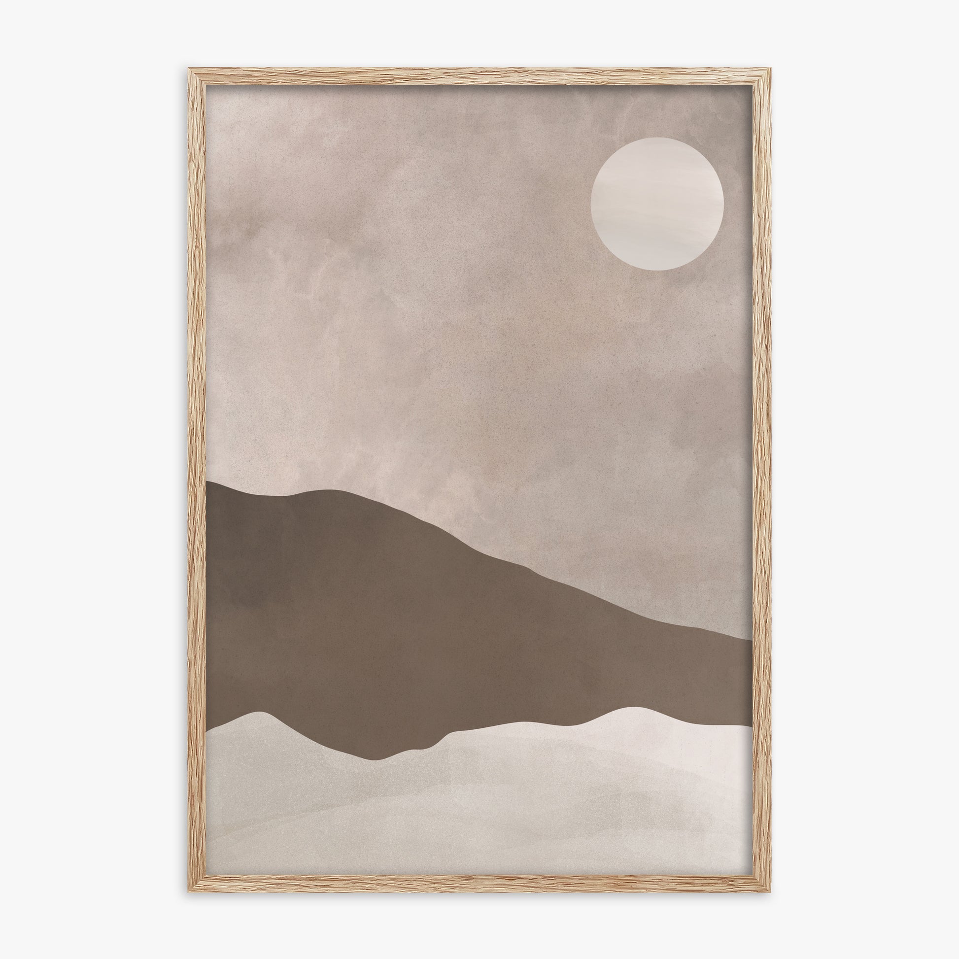 Solar Crest, 70x100cm Framed Poster With Raw Oak Frame