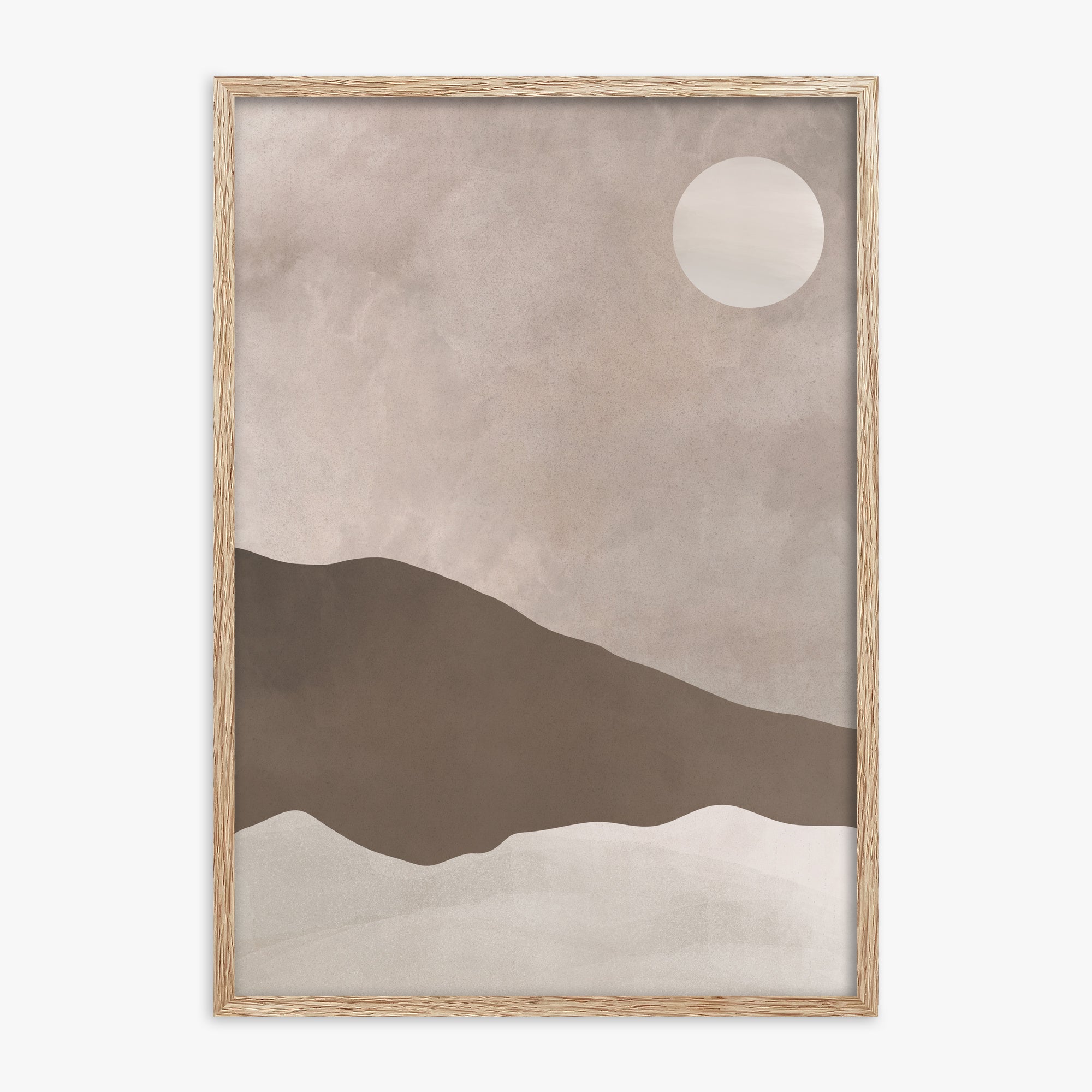 Solar Crest, 70x100cm Framed Poster With Raw Oak Frame