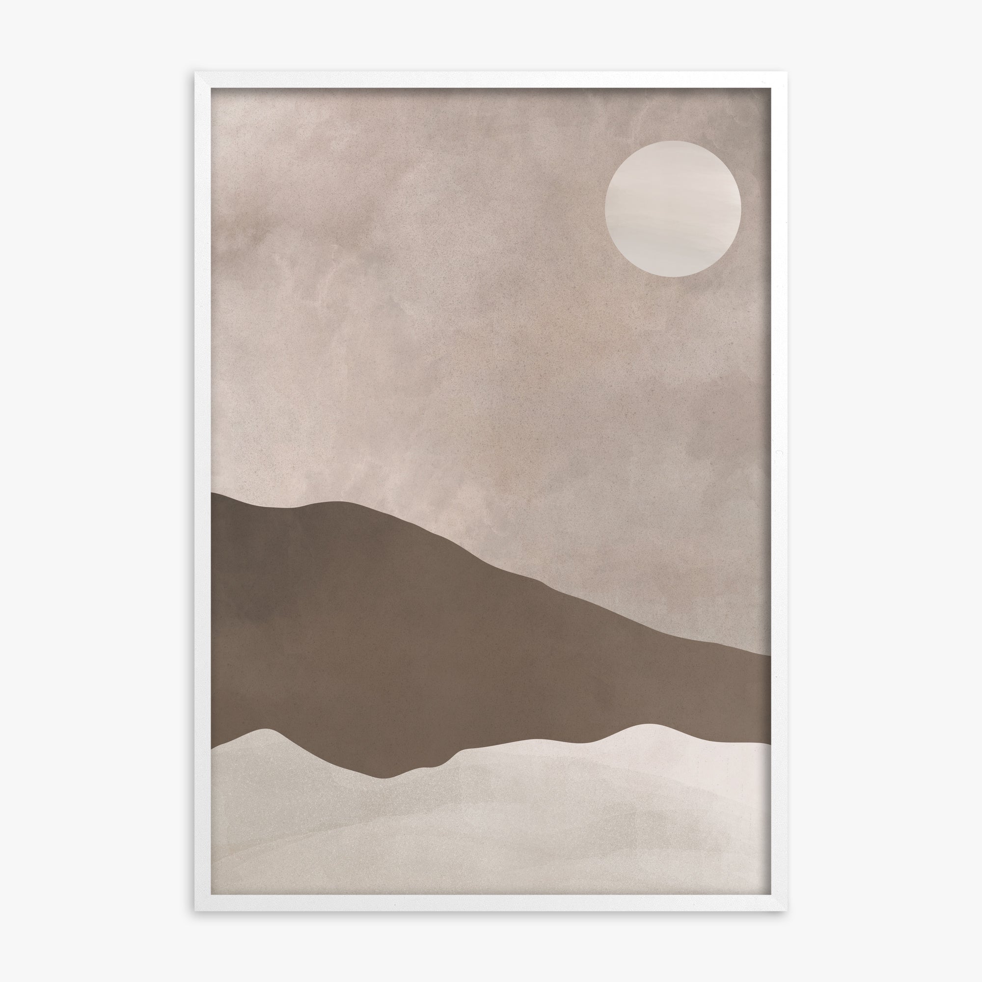 Solar Crest, White Framed Poster With White Frame