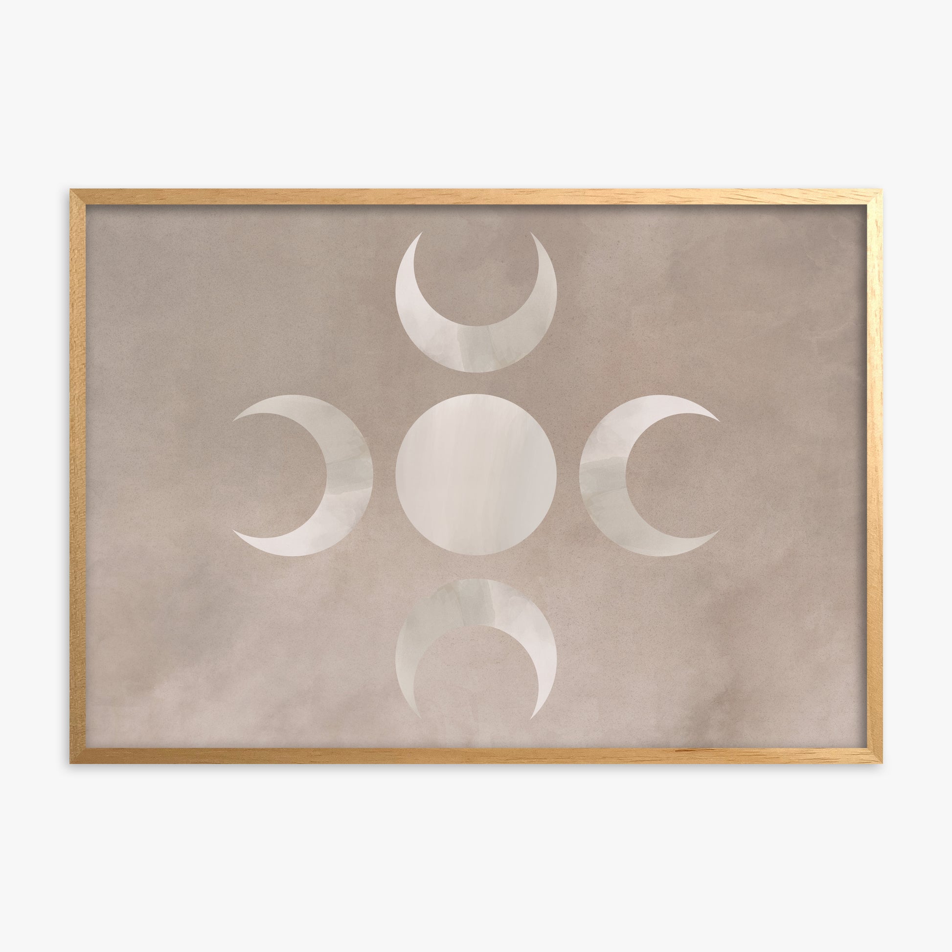Mystic Moon Phases, Oak Framed Poster With Oak Frame
