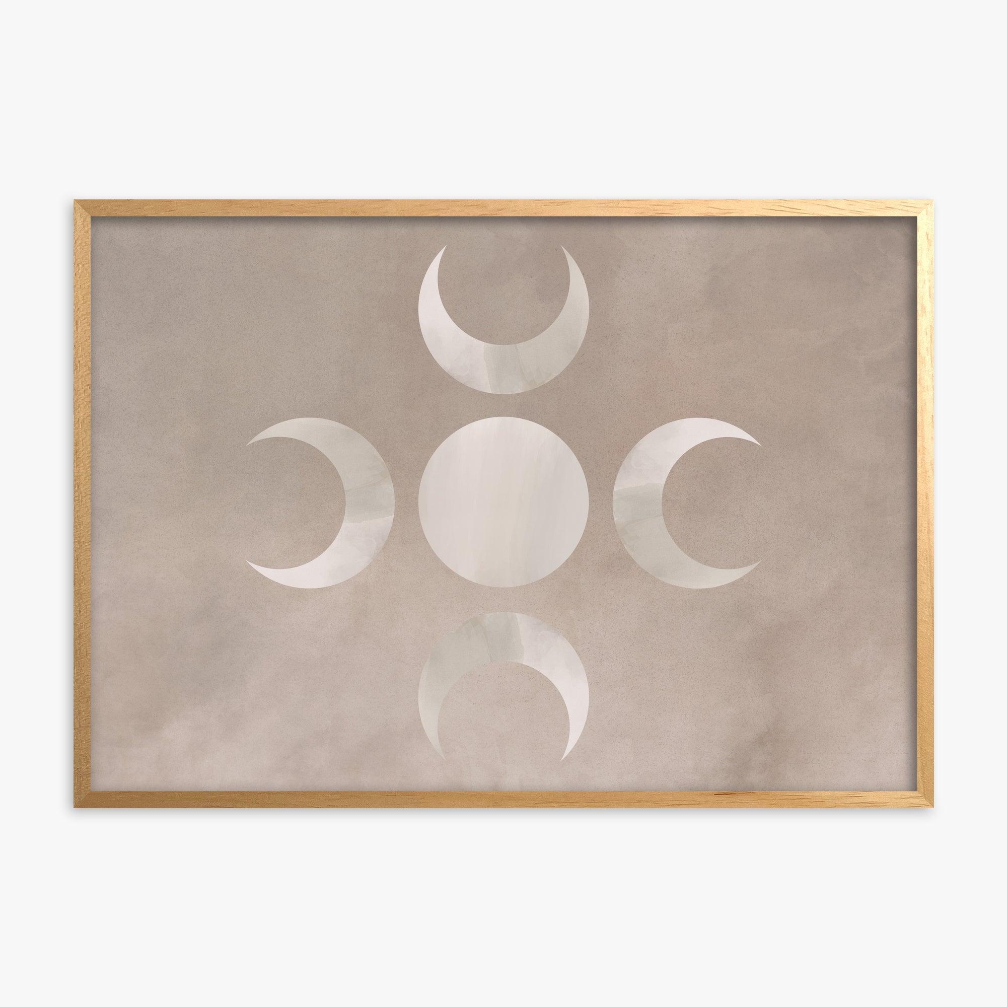 Mystic Moon Phases, Oak Framed Poster With Oak Frame
