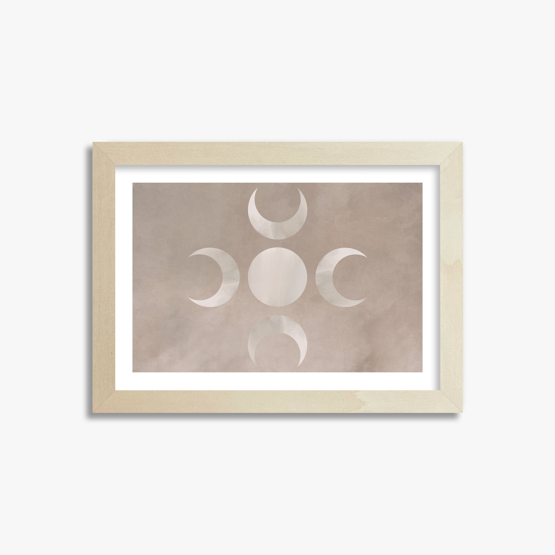 Mystic Moon Phases, 21x30cm Framed Poster With Lime Wood Frame