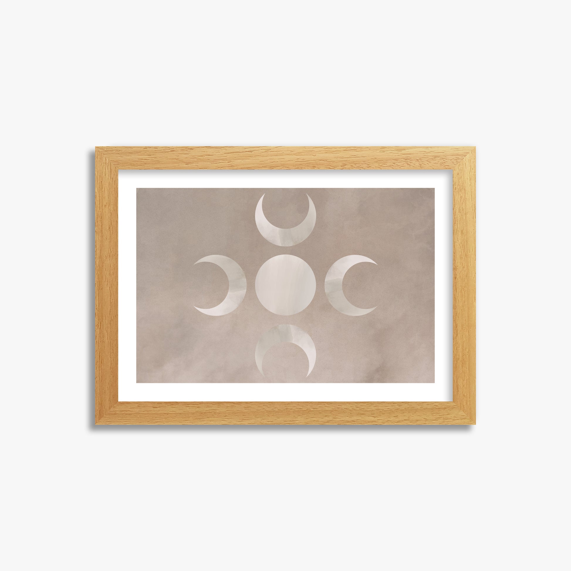Mystic Moon Phases, 21x30cm Framed Poster With Oak Frame