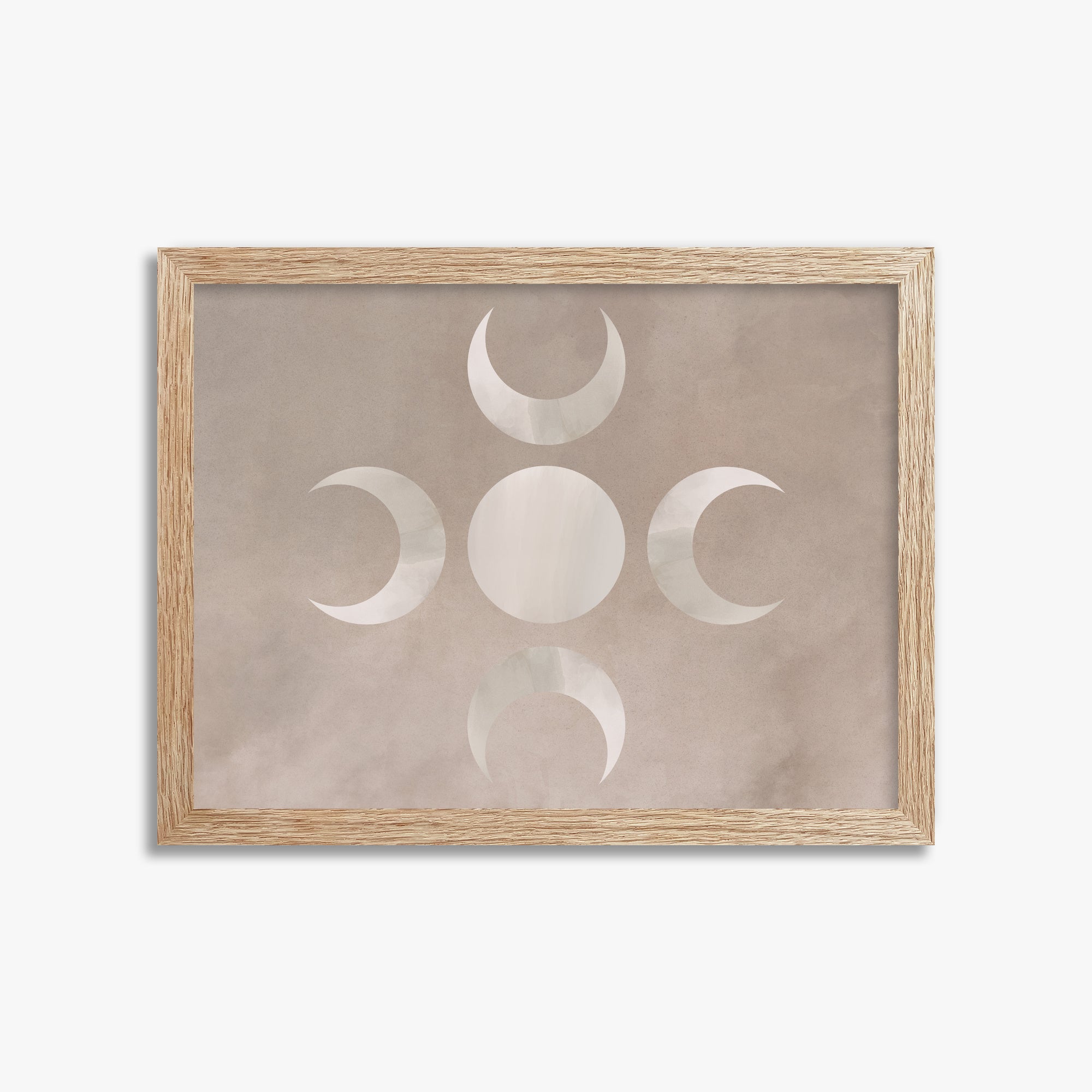 Mystic Moon Phases, 30x40cm Framed Poster With Raw Oak Frame