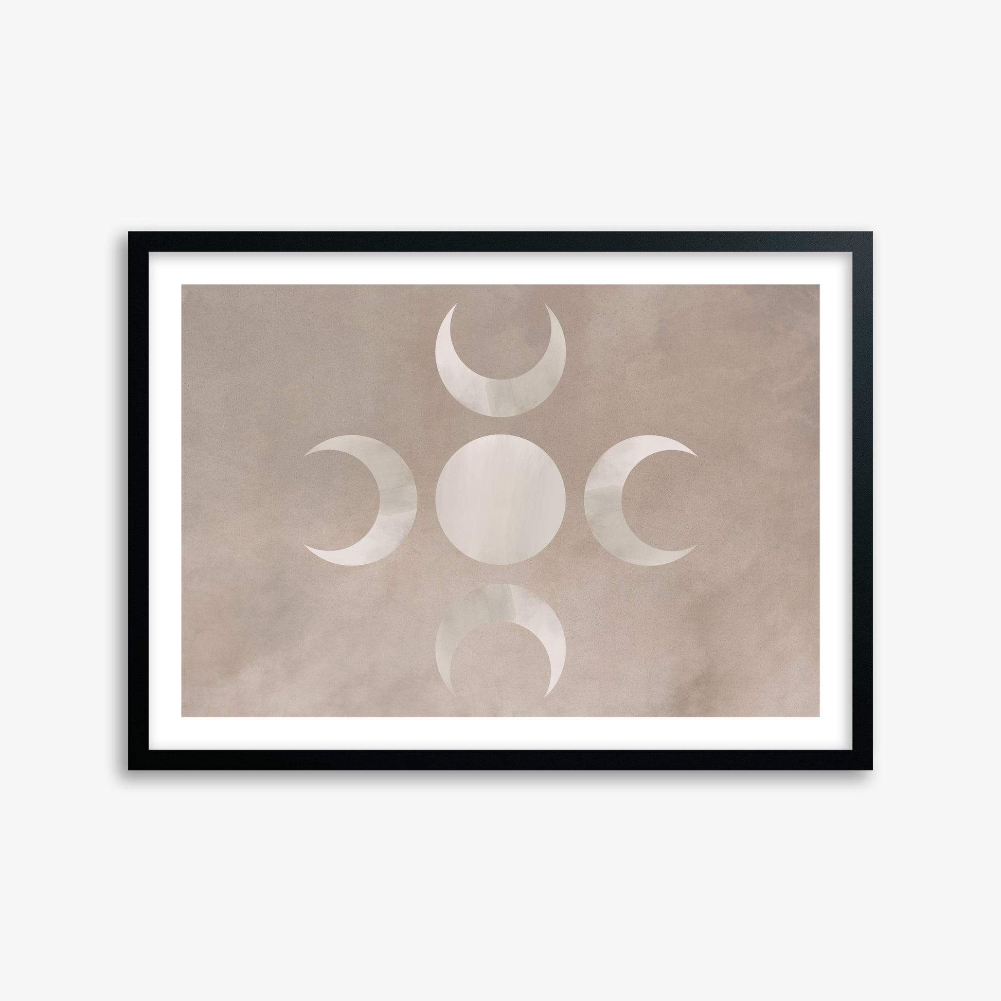 Mystic Moon Phases, 50x70cm Framed Poster With Black Frame