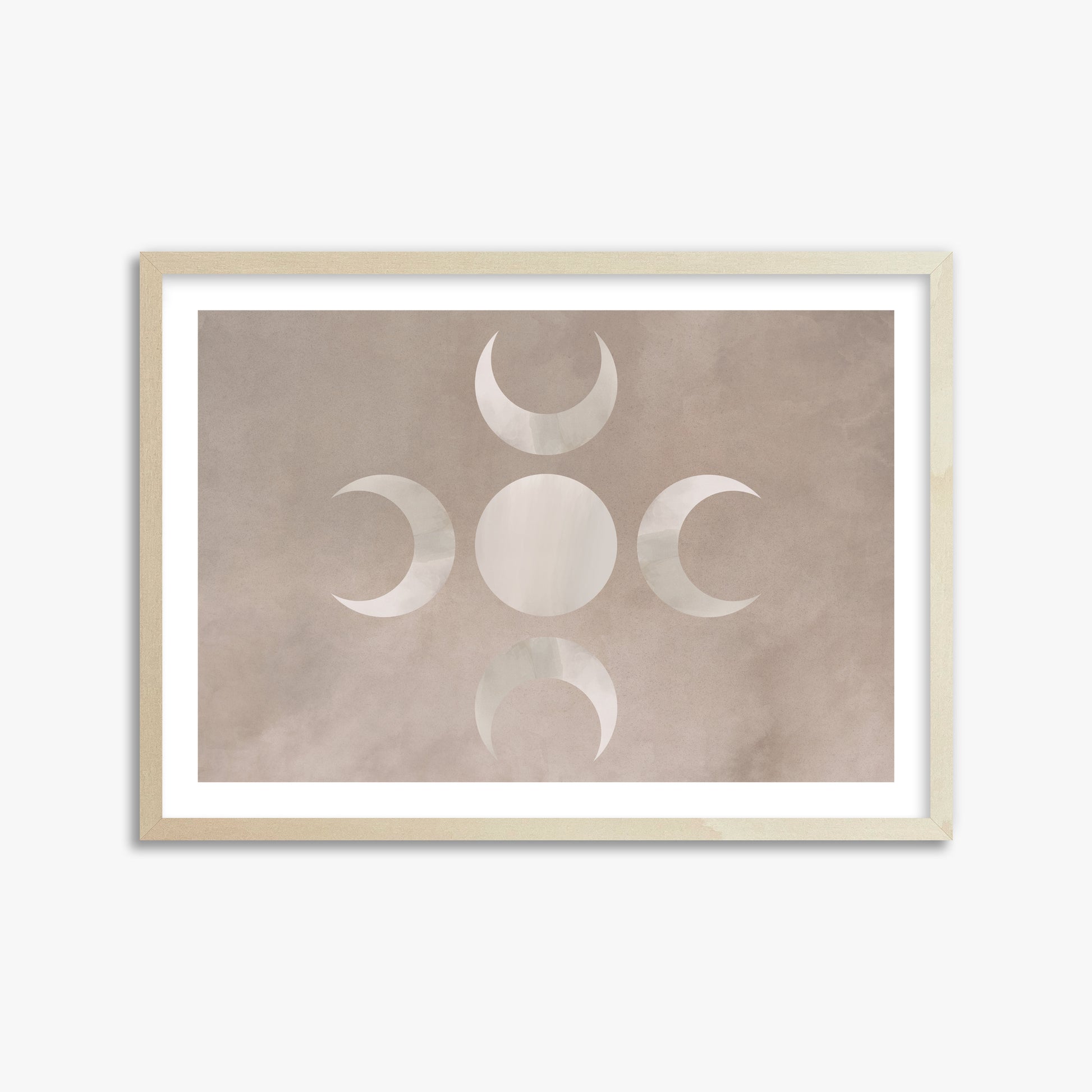 Mystic Moon Phases, 50x70cm Framed Poster With Lime Wood Frame