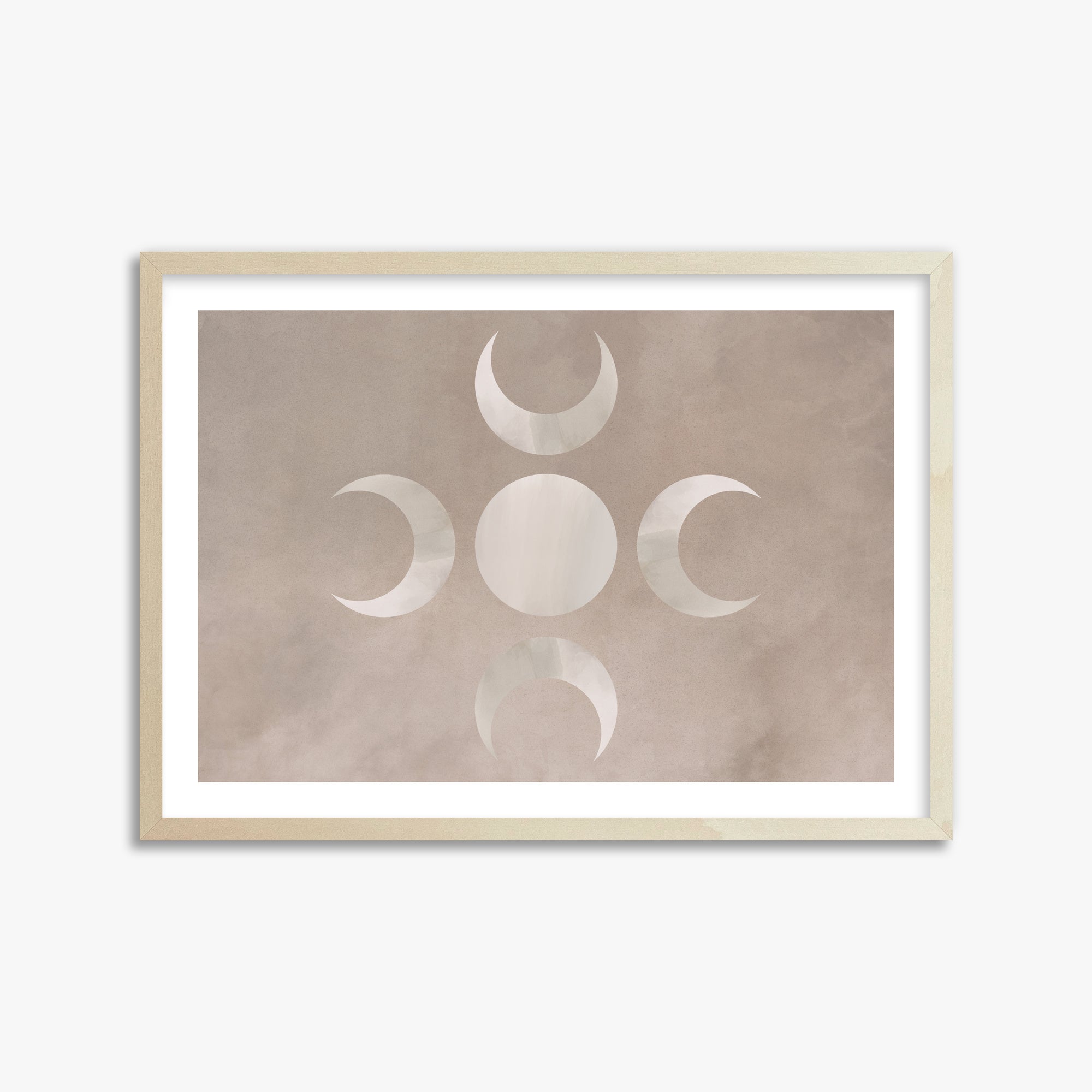 Mystic Moon Phases, 50x70cm Framed Poster With Lime Wood Frame