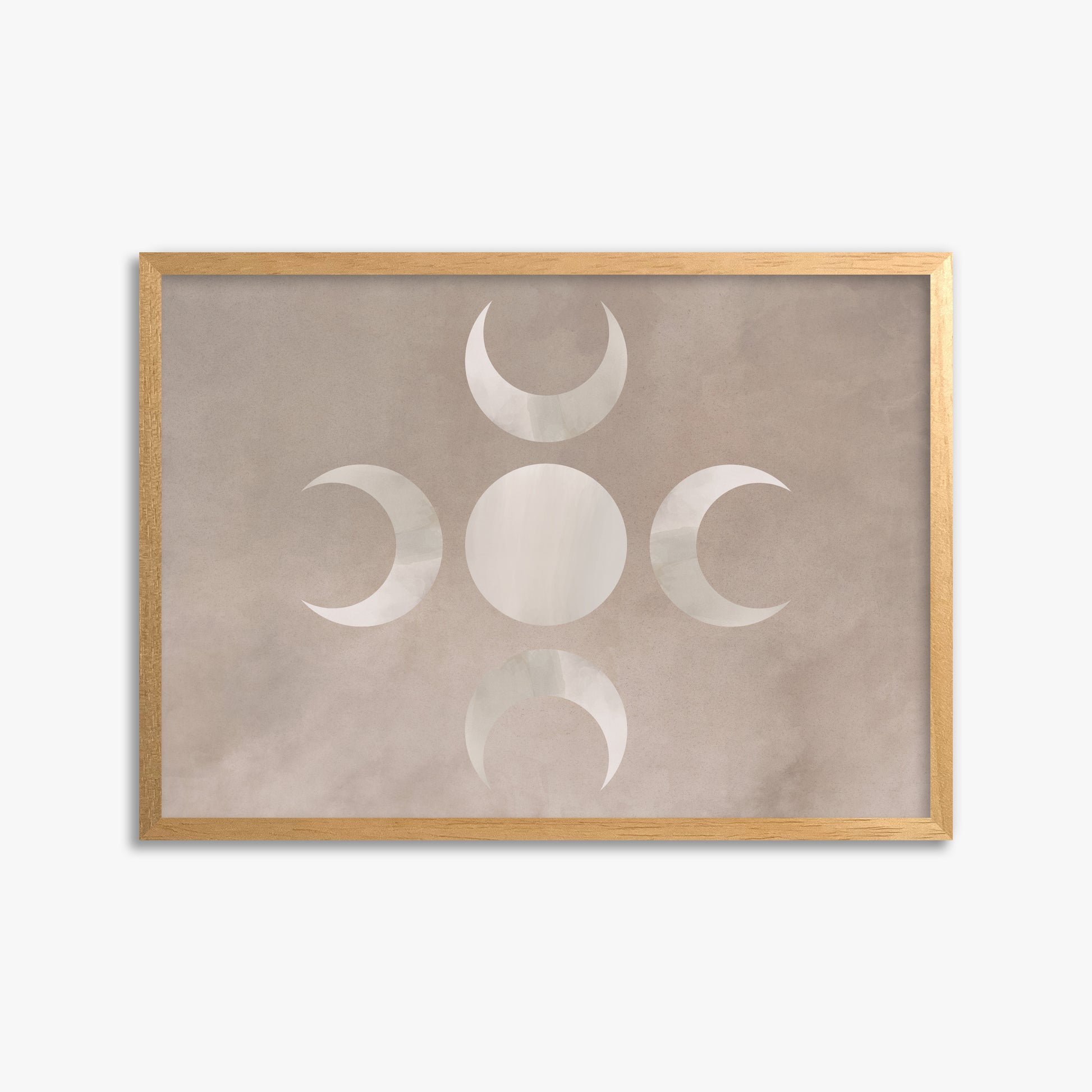 Mystic Moon Phases, 50x70cm Framed Poster With Oak Frame