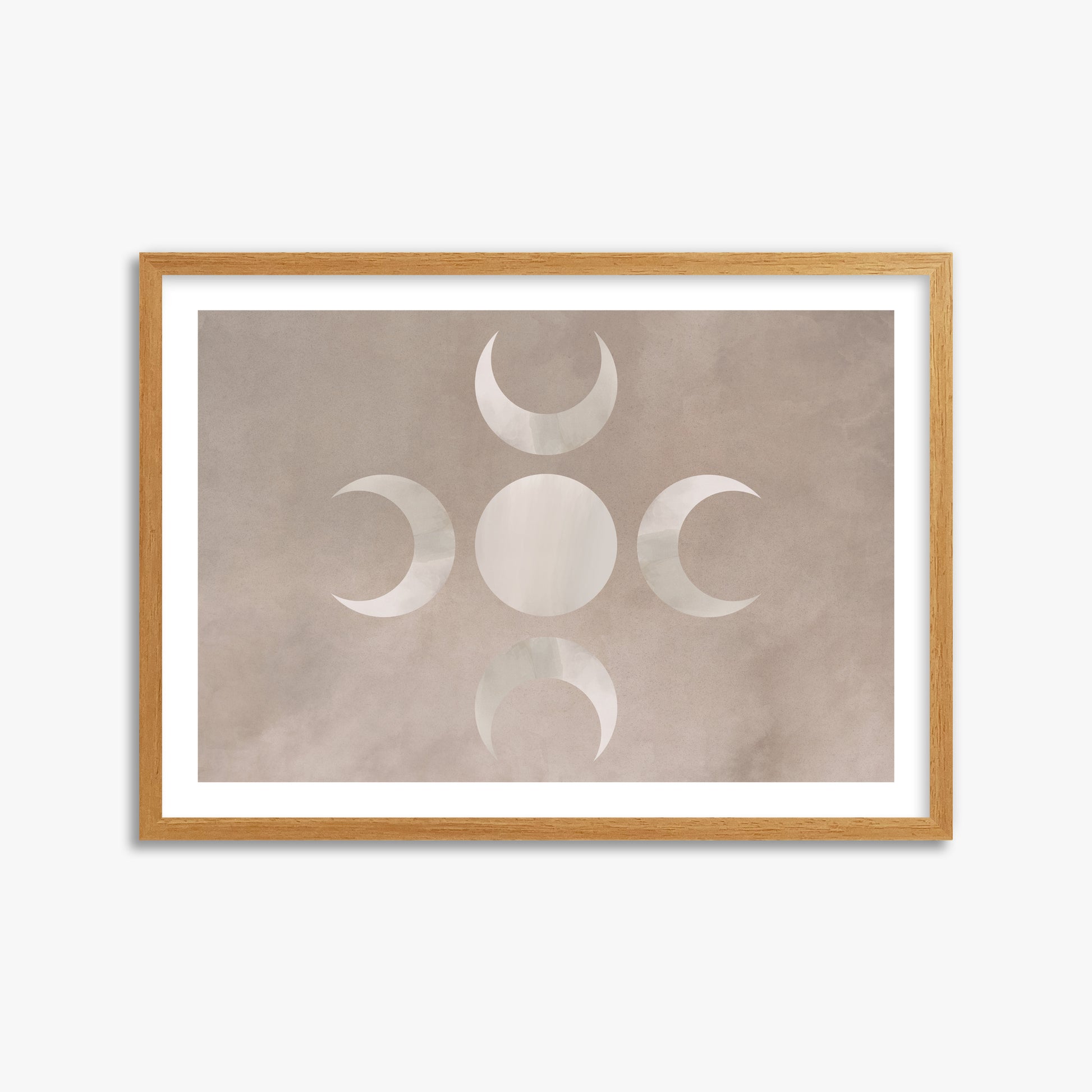 Mystic Moon Phases, 50x70cm Framed Poster With Oak Frame