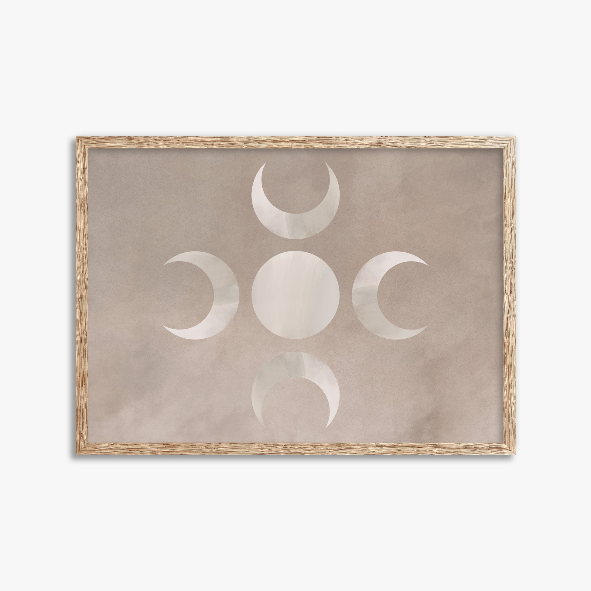 Mystic Moon Phases, 50x70cm Framed Poster With Raw Oak Frame