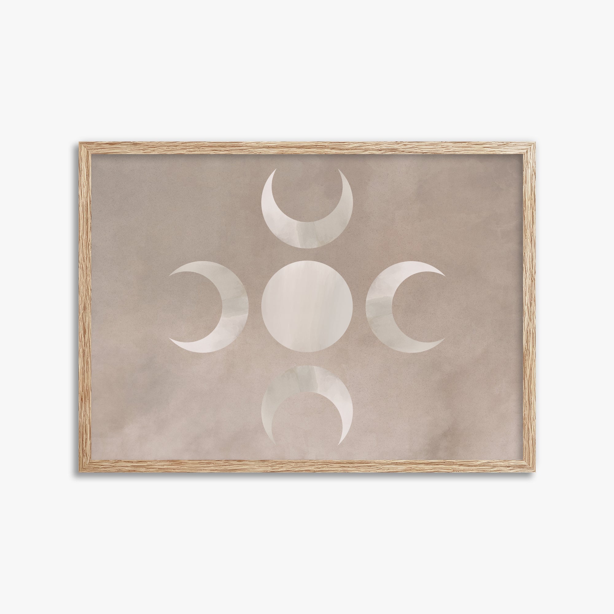 Mystic Moon Phases, 50x70cm Framed Poster With Raw Oak Frame