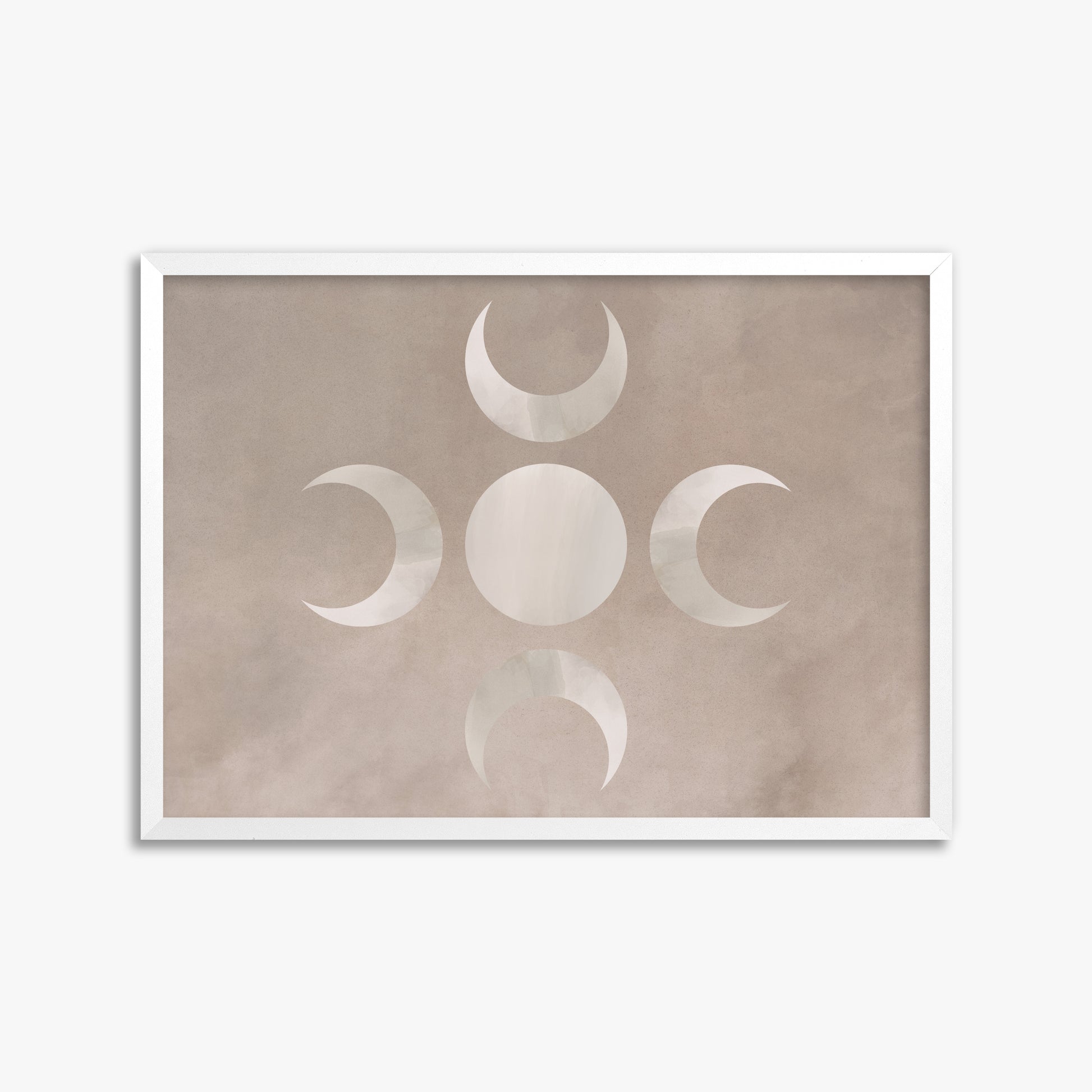 Mystic Moon Phases, 50x70cm Framed Poster With White Frame