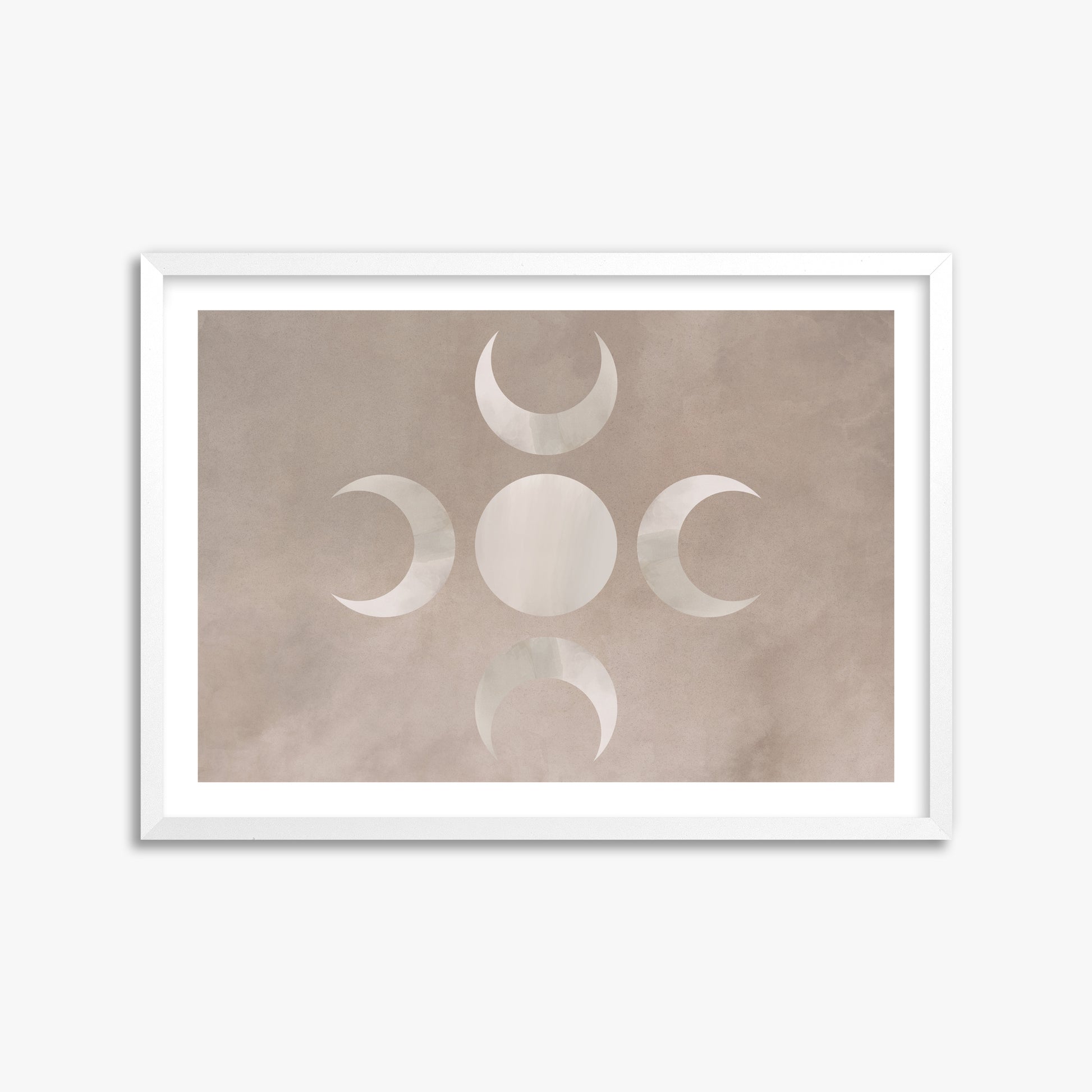 Mystic Moon Phases, 50x70cm Framed Poster With White Frame